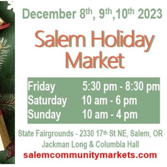 Come see us this weekend at the Salem Holiday Market! The event runs Friday 5:30-8:30pm, Saturday 10am-6pm, and Sunday 10am-4pm. It's free admission and free parking with lots of fun activities and over 250 amazing vendors to shop from. We will be in