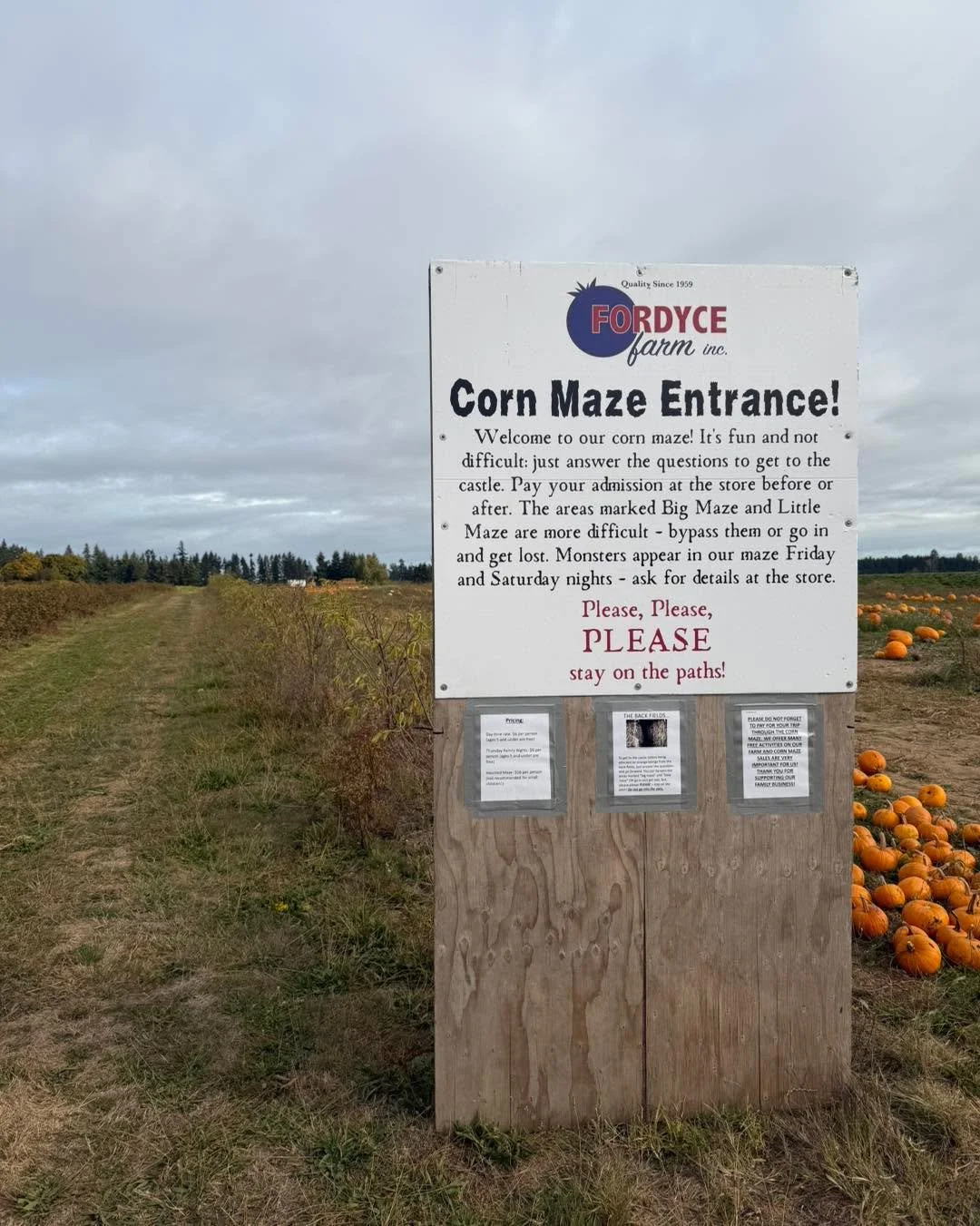 No school? No problem! Come on out to our pumpkin patch today! We have free admission to the farm, lots of free activities, and it&rsquo;s just $6 for entry to our corn maze! This evening, we have our Haunted Corn Maze going as well! The forecast wil