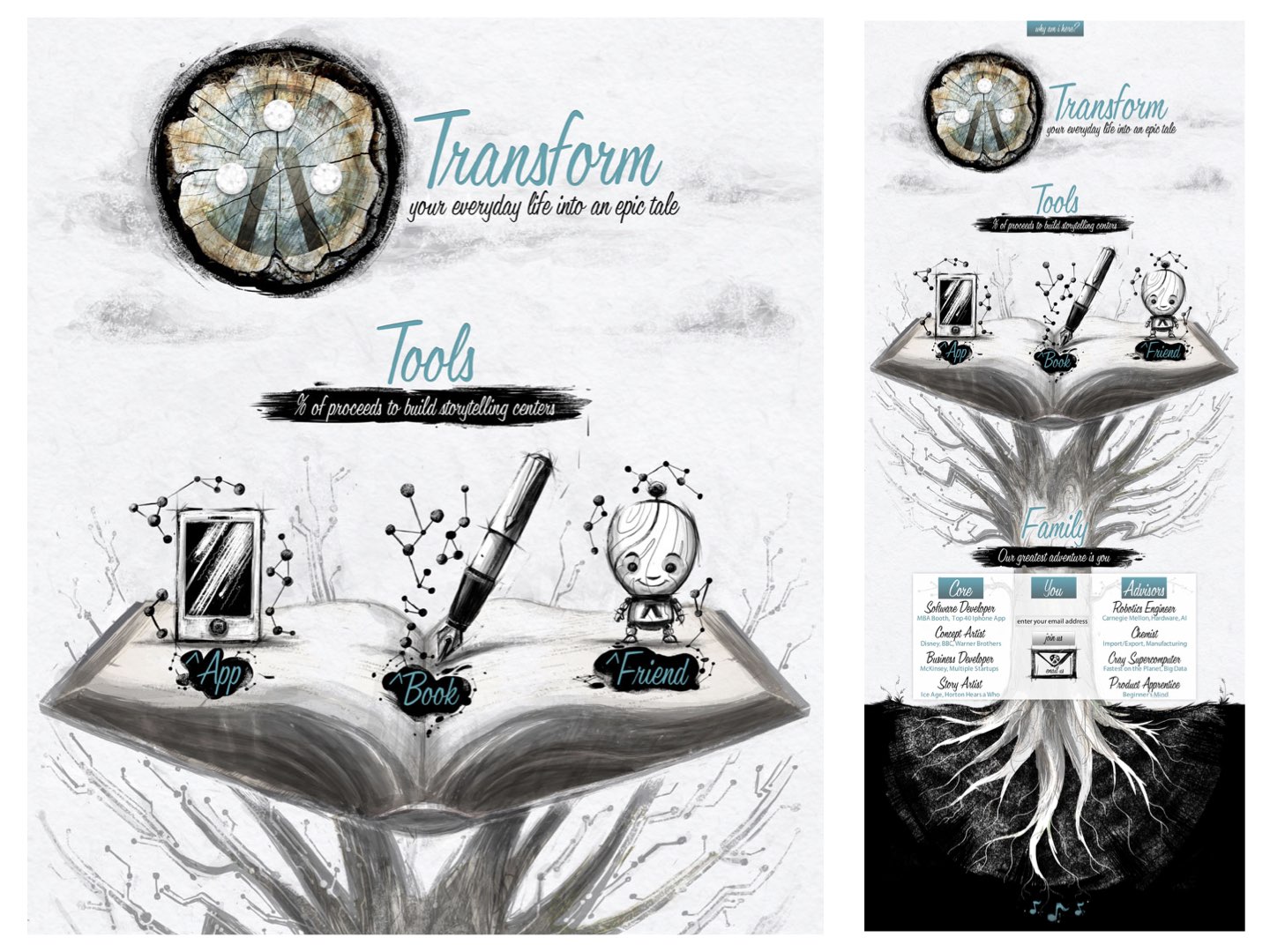 Once a direction of the world started to take shape, we carried the hand-made product approach of The Maker into software being developed called Story Chat. It would eventually become Story App.