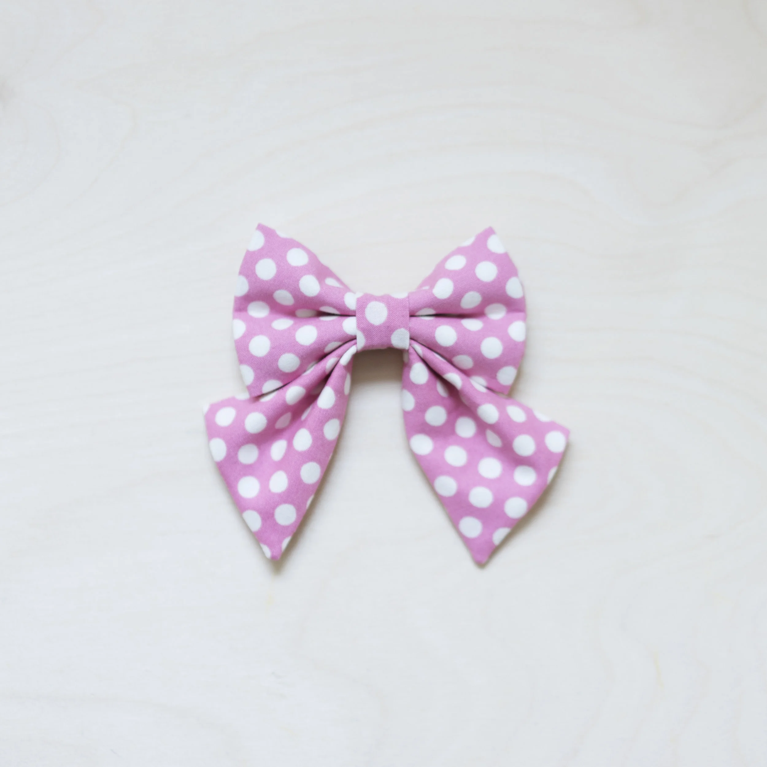 girl cat pink and white dots bow accessory