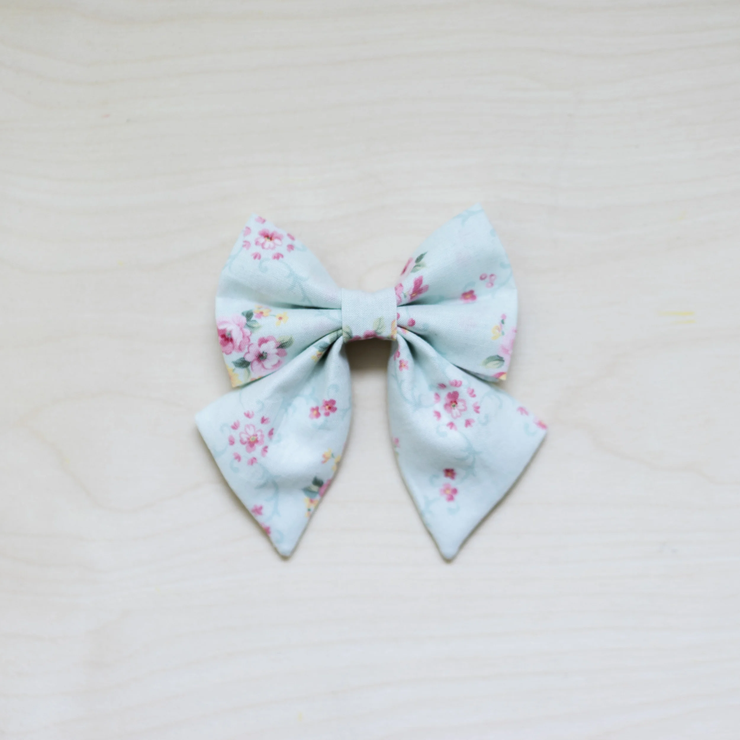 light blue and pink floral girl cat sailor bow accessory