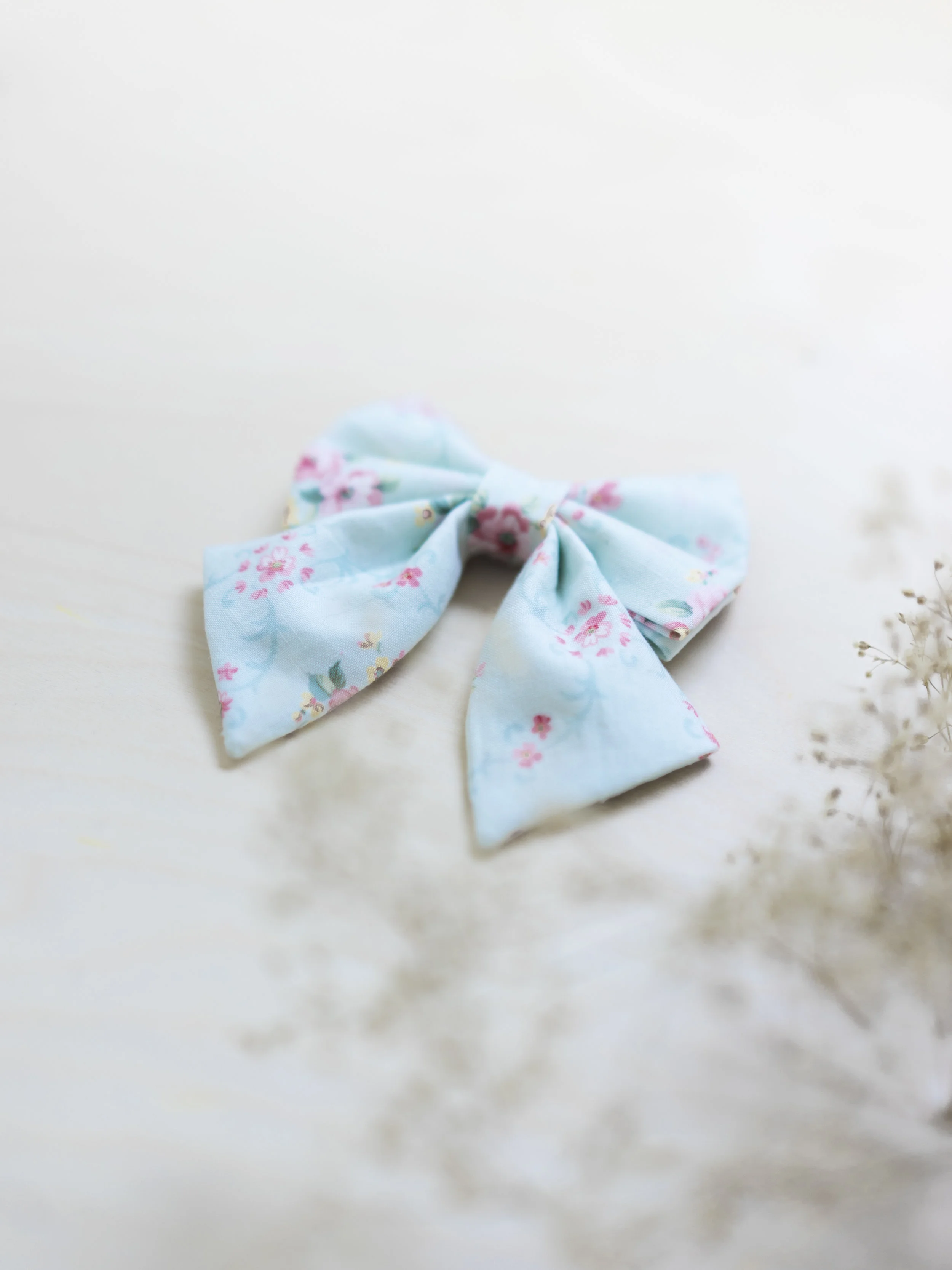 baby blue and pink cat sailor bow