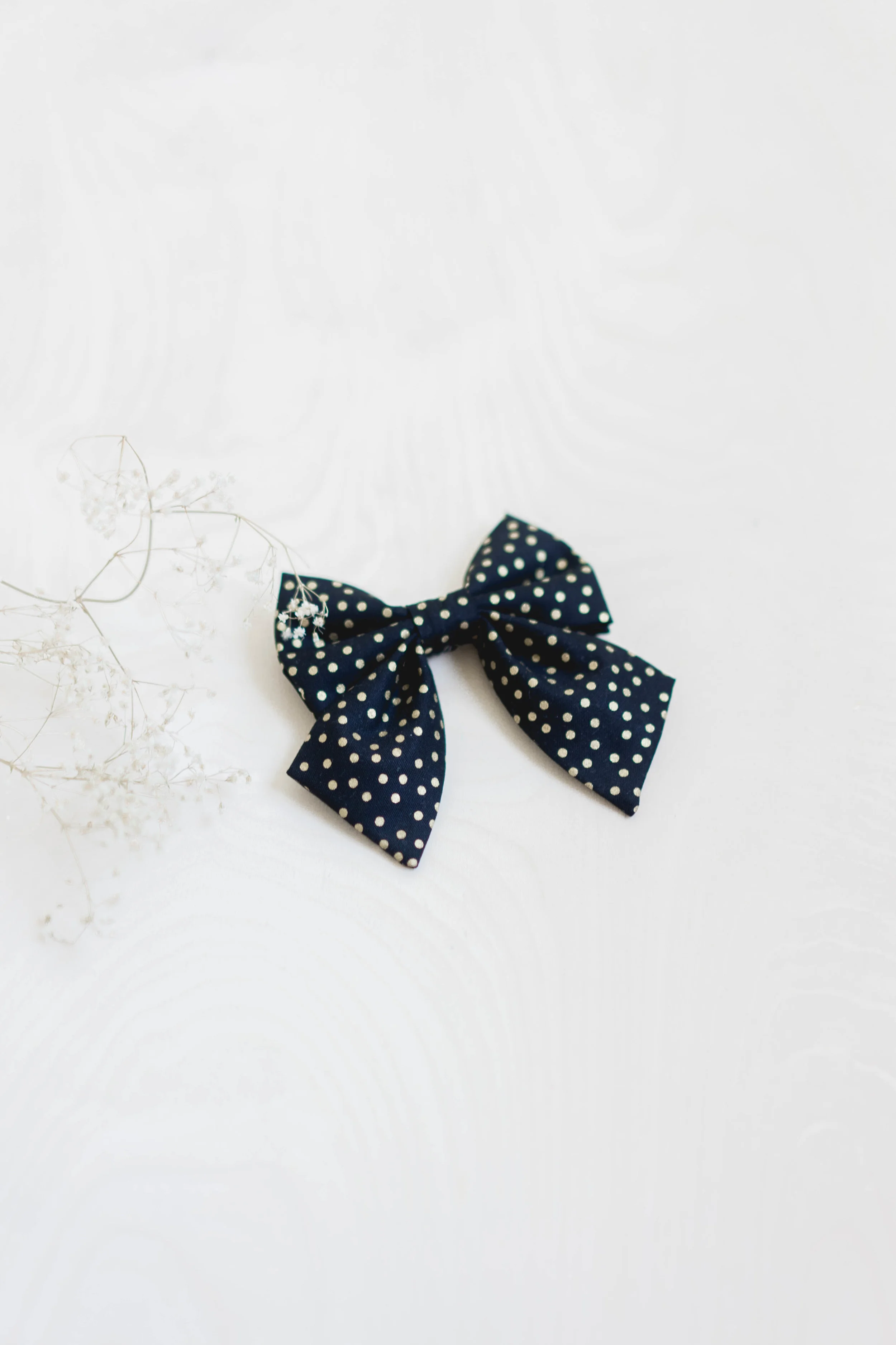 black and gold dots girl cat sailor bow
