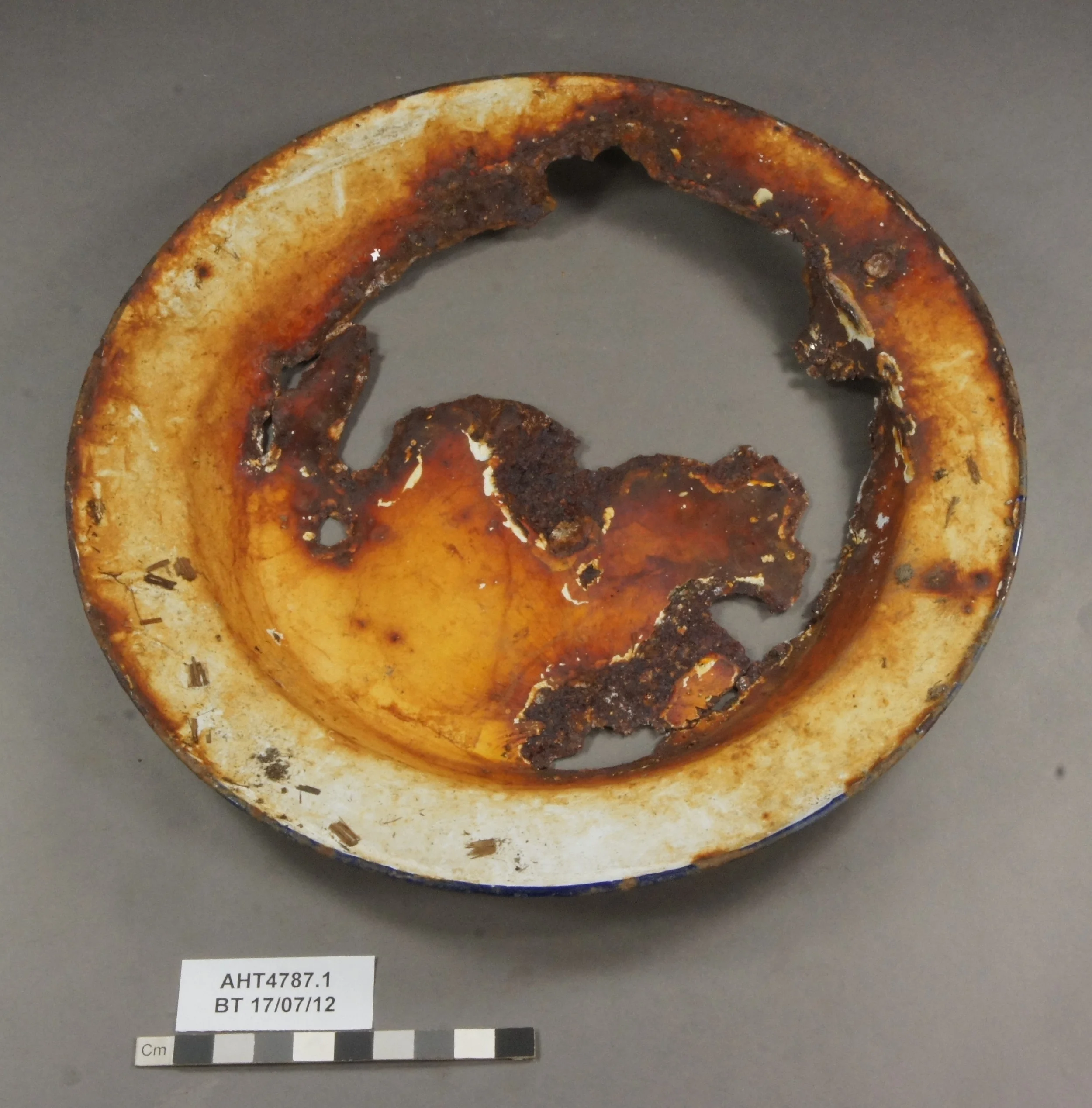 Enamel plate from Captain Scott Cape Evans hut