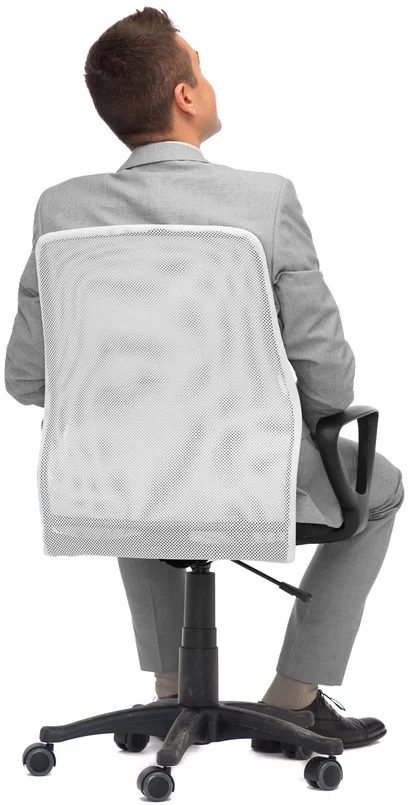 Man sat in ergonomic office chair