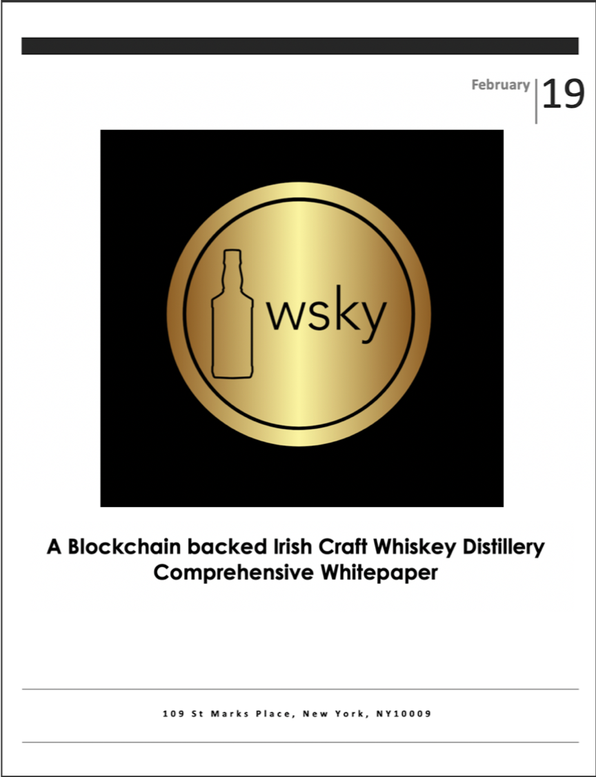 Wsky Token Craft Whiskey Distillery Powered By Blockchain Insights Daly Ventures