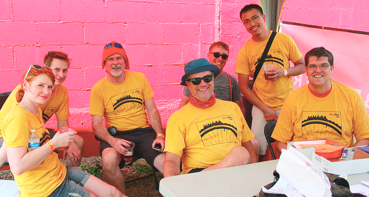 Volunteers chillaxin' after their Bike the Cbus shifts. 
