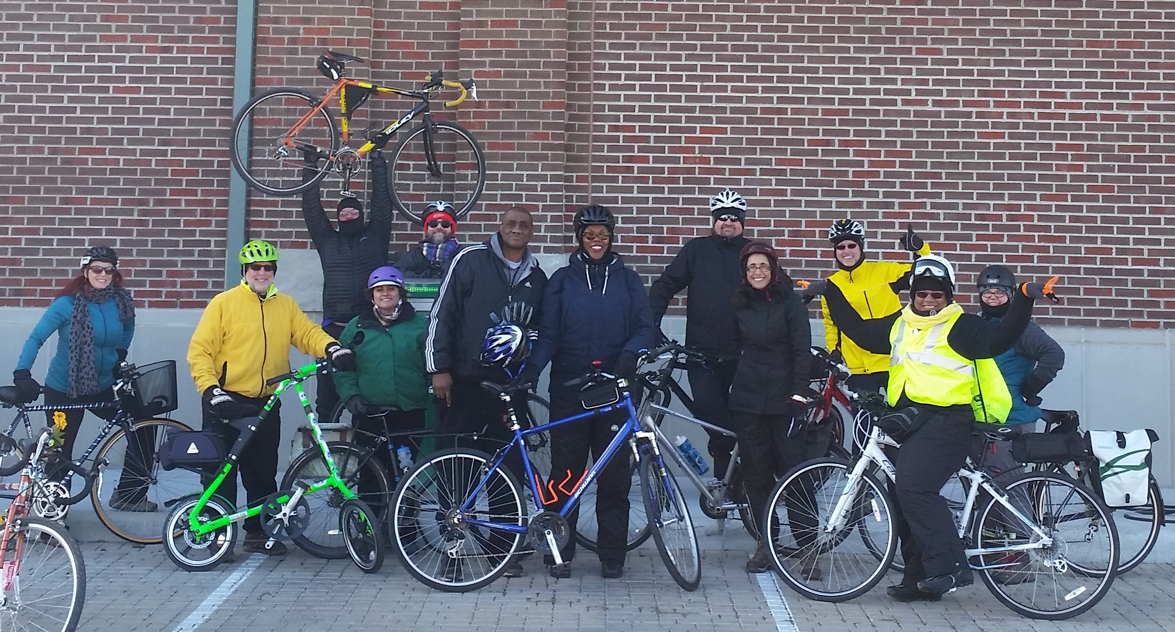 Year of Yay! volunteer ride leads and sweeps on their January 2016 route vetting ride. 