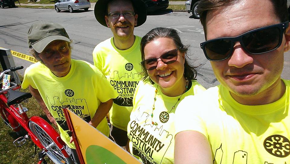First out the gate: our first-shift-on-Friday-of-Comfest team of Yay Valet! volunteers.