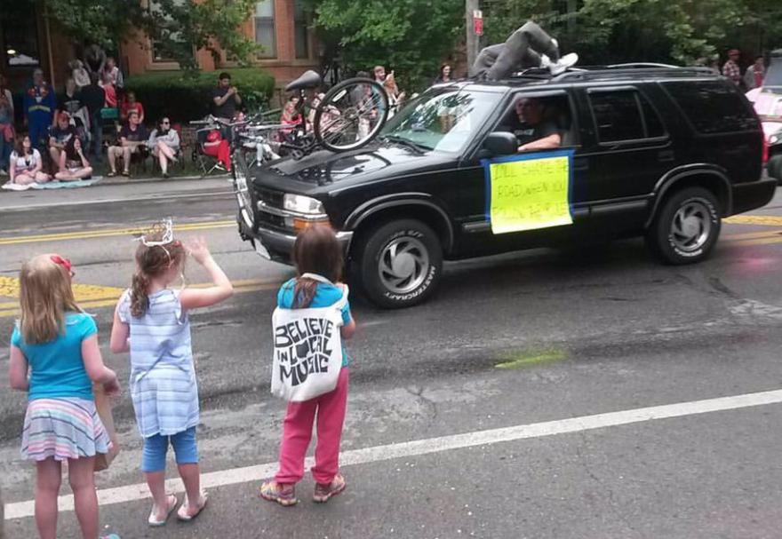 "I'll share the road when you follow the rules." Photo credit: Spencer Hackett on Twitter