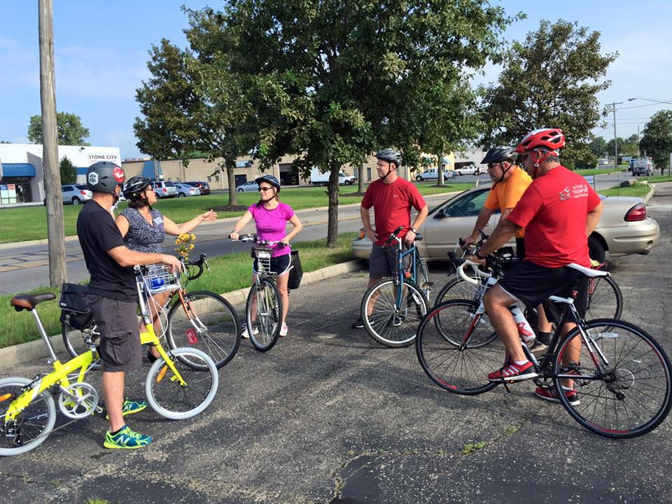 Leading a professional development ride for City of Worthington engineers, parks and utilities staff. 
