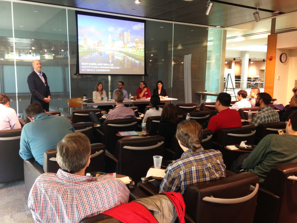 Executive Director Catherine Girves represents on a panel at the Center for Urban & Regional Analysis' Healthy Places: Designing Cities for Biking and Walking forum. 