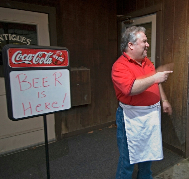 Michael's Pizza, celebrating the end of Westerville's long dry spell in 2006.