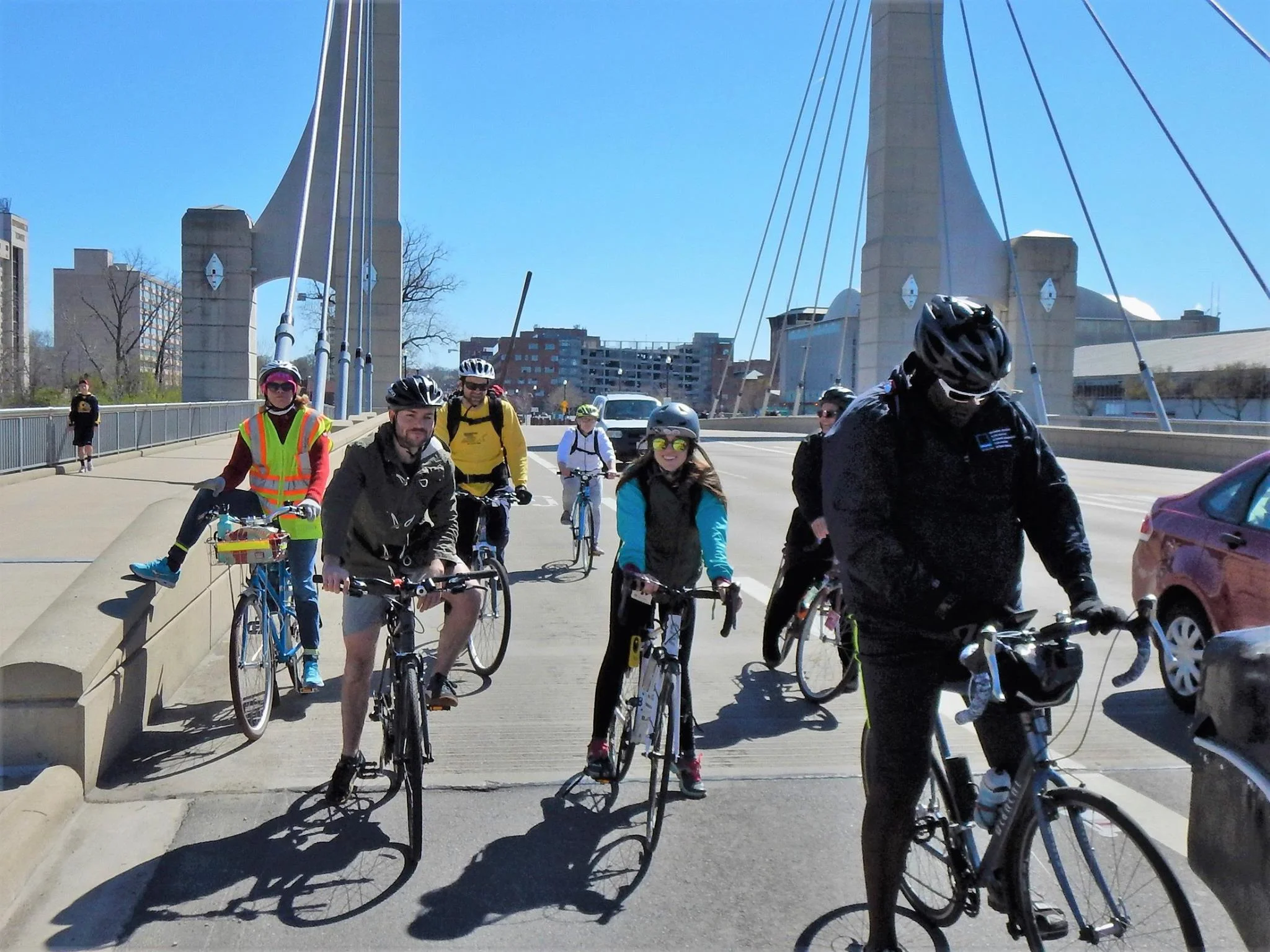 Riding the Lane Ave bridge on a beautiful day. Photo credit: Keith 'Lugs' Mayton