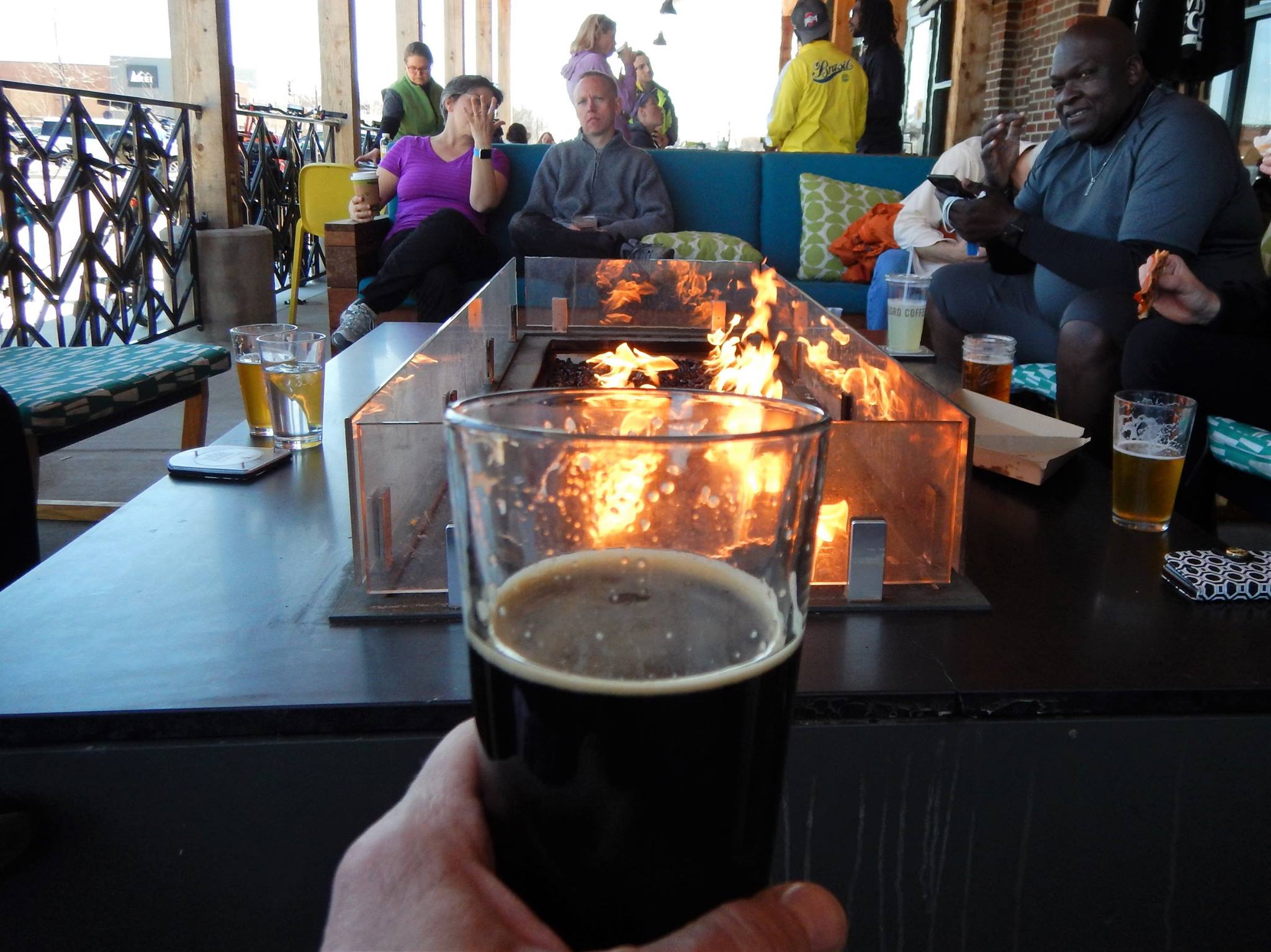 Mmmm...post-ride beverage, fire, friends! Photo credit: Keith 'Lugs' Mayton