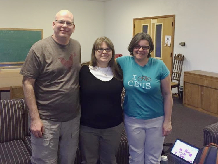 Rahel, center, on the night she joined the Yay Bikes! board in March 2015.