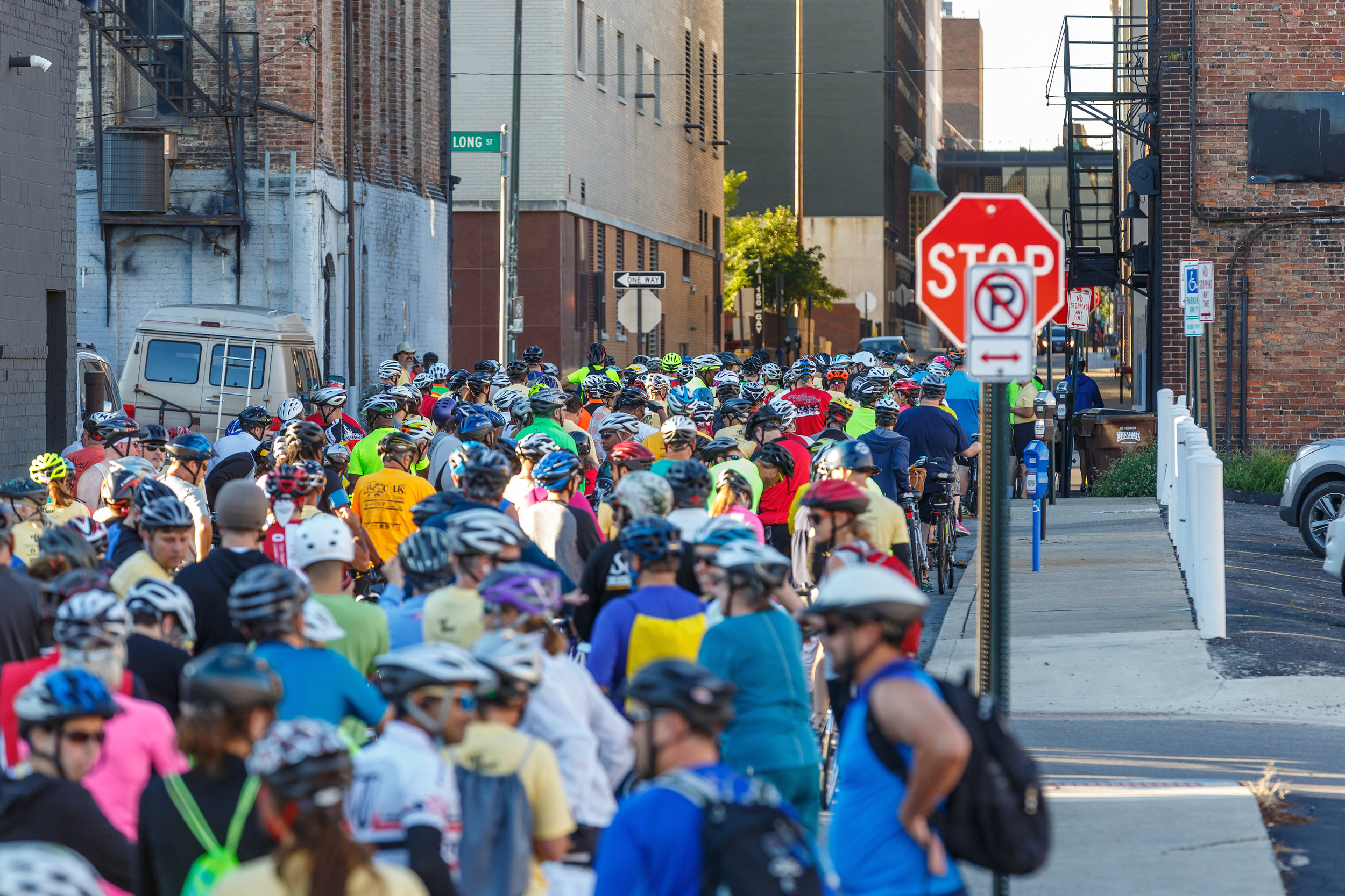 Hundreds of people embark on 2016's Bike the Cbus ride. Photo credit: Ben Ko