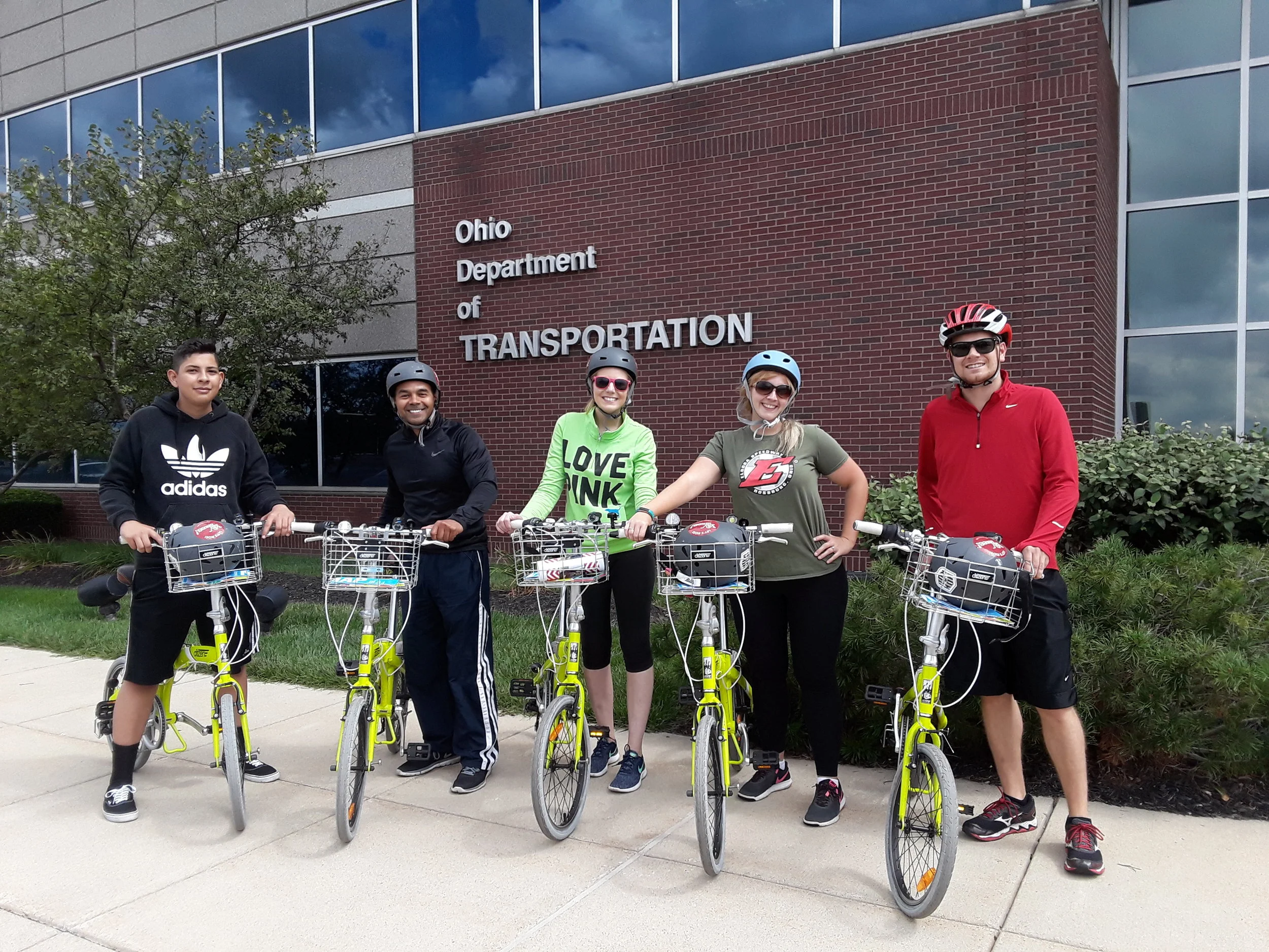 A crew of ODOT employees discovers how easy it is to bike the West Side. Photo credit: Meredith Joy