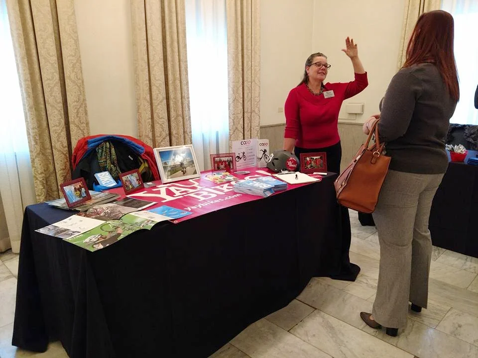 Tabling at the annual meeting of the Capital Crossroads and Discovery District Special Improvement Districts. Photo credit: Jeff Gove
