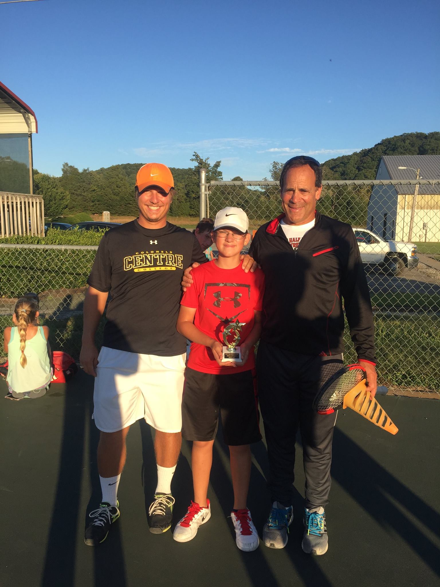 Coaches, Xan Witherington and Rob Cameron, with one of TTCA's super star's, James Lea-Miranda.
