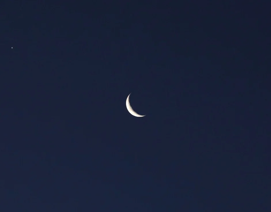 The moon & Venus (top left)