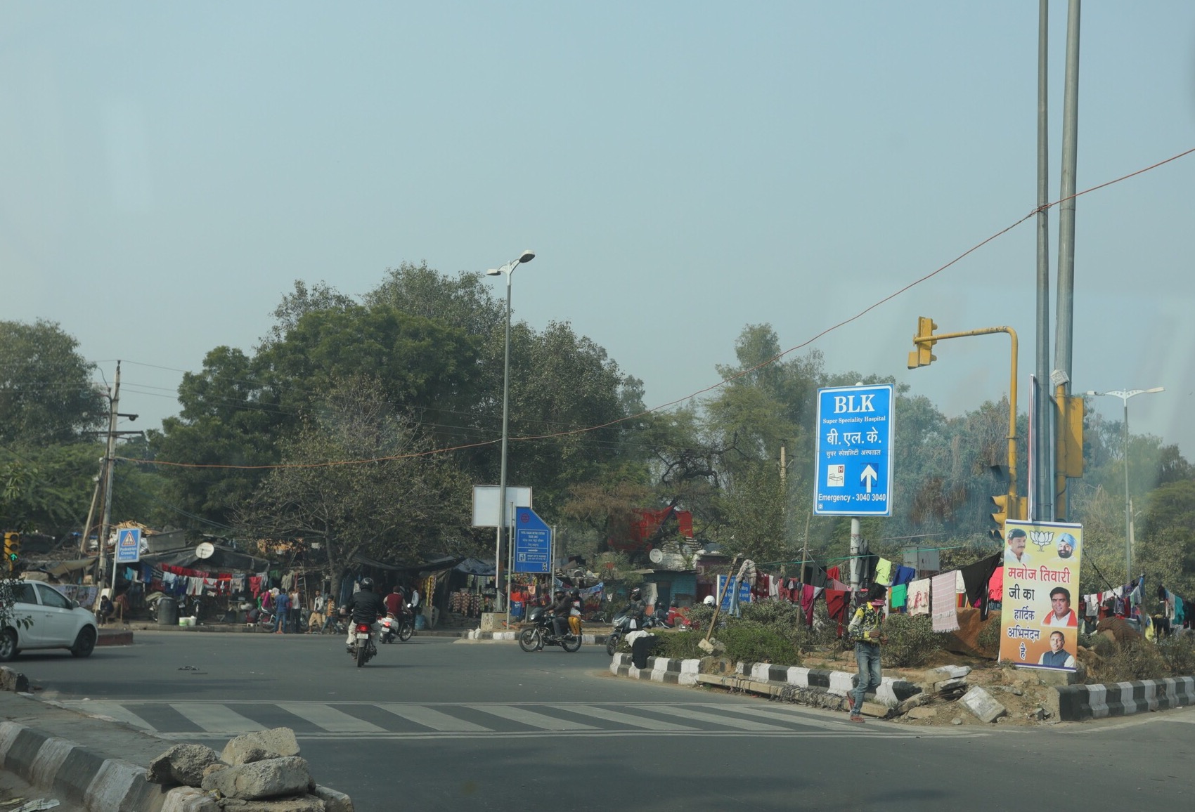 Slum on a busy roundabout