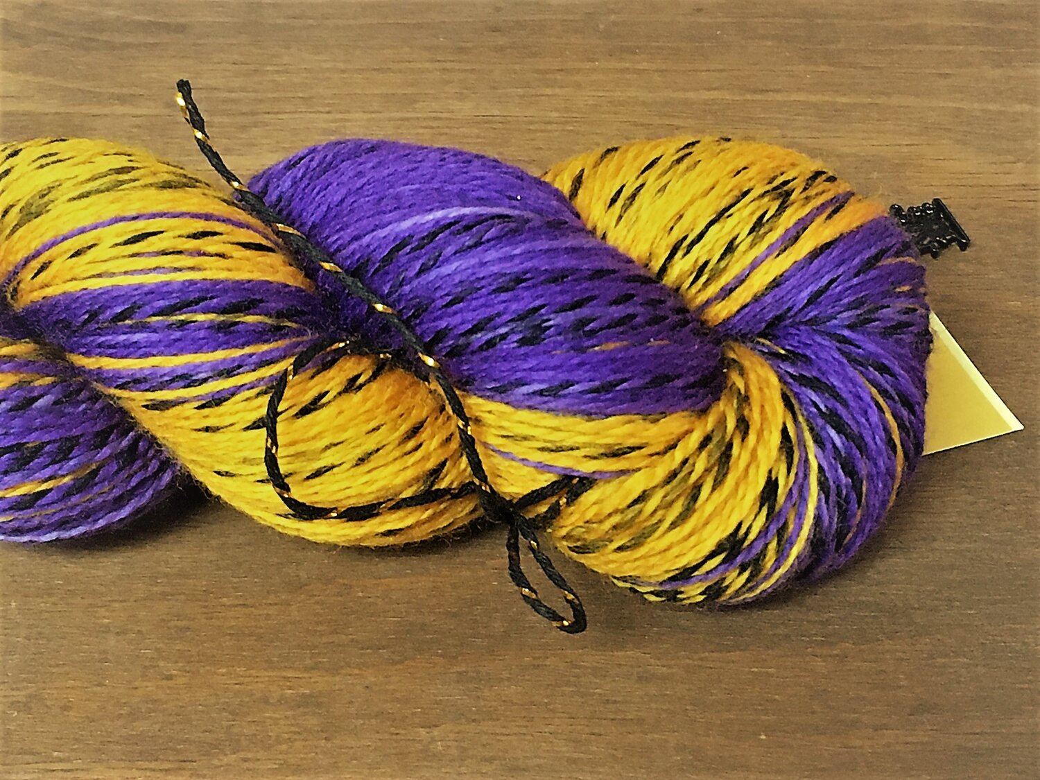 Hand Painted Sock Yarn, Merino & Nylon, Blue, Gold and Purple Caribbean Party Yellow Purple Blue