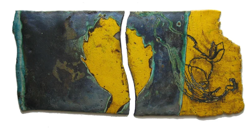 Yellow Scroll in Two Pieces