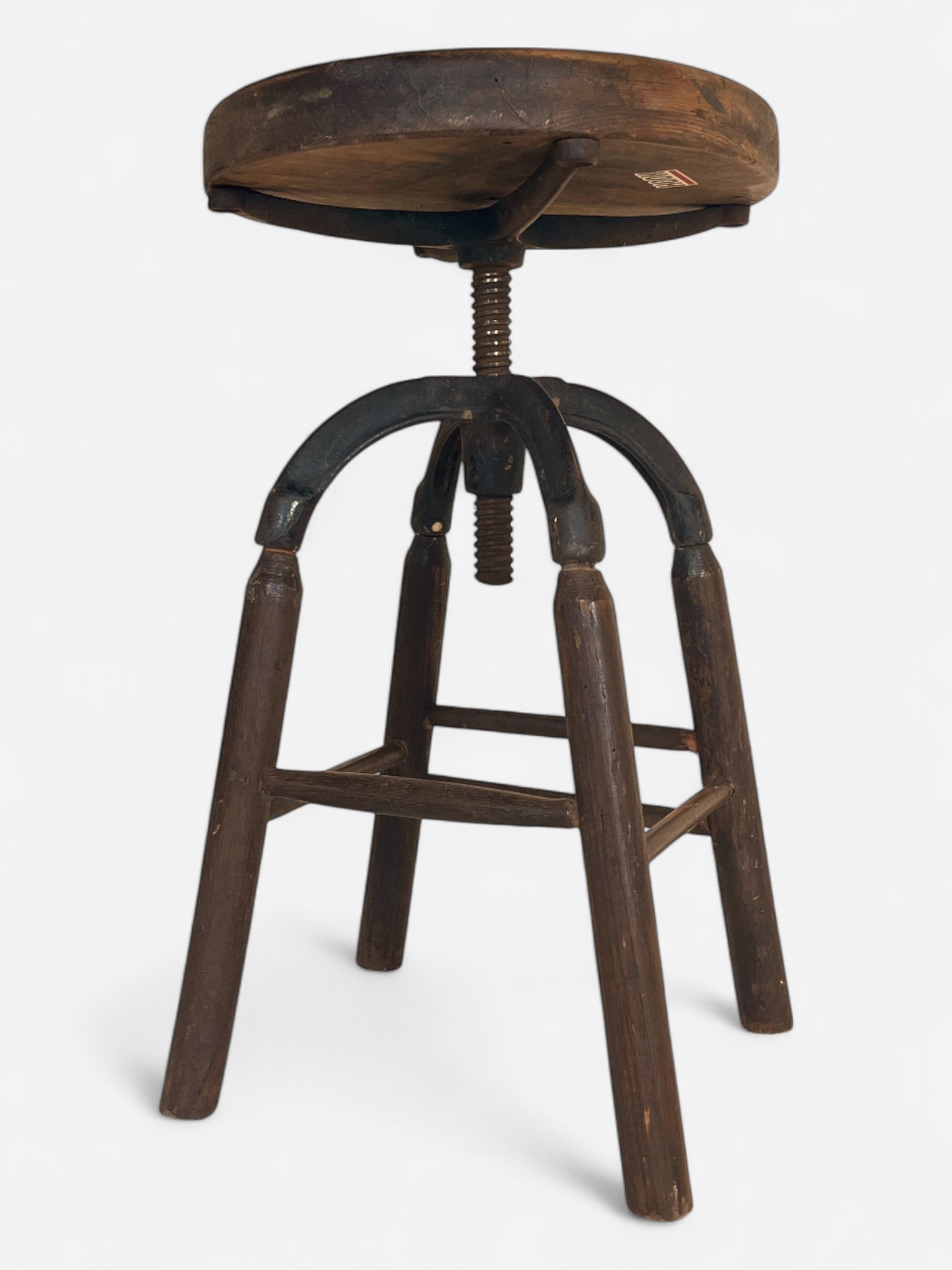ADJUSTABLE WOODEN SHORT STOOL