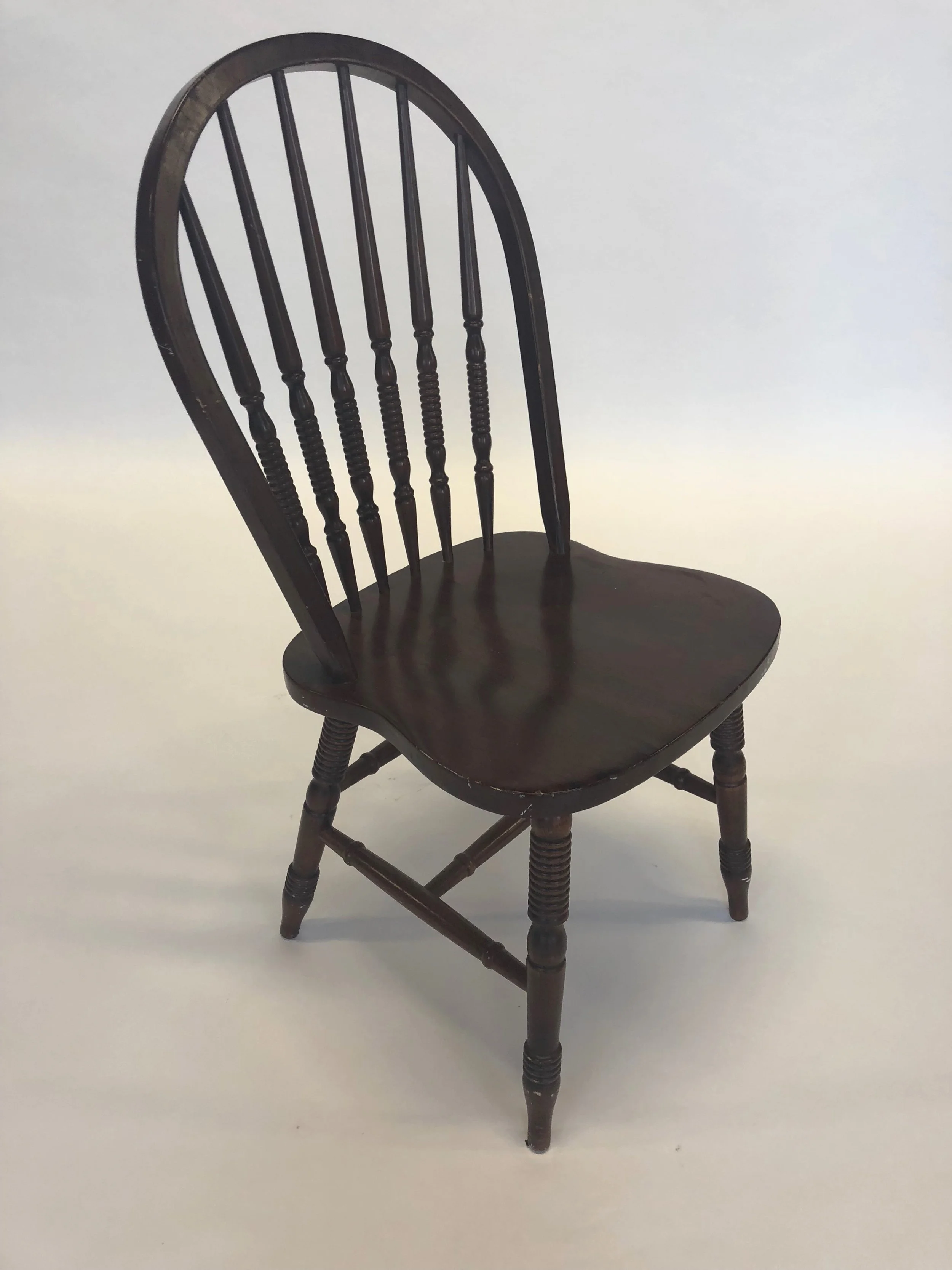 Dark Wooden Windsor Side Chair Hook Props
