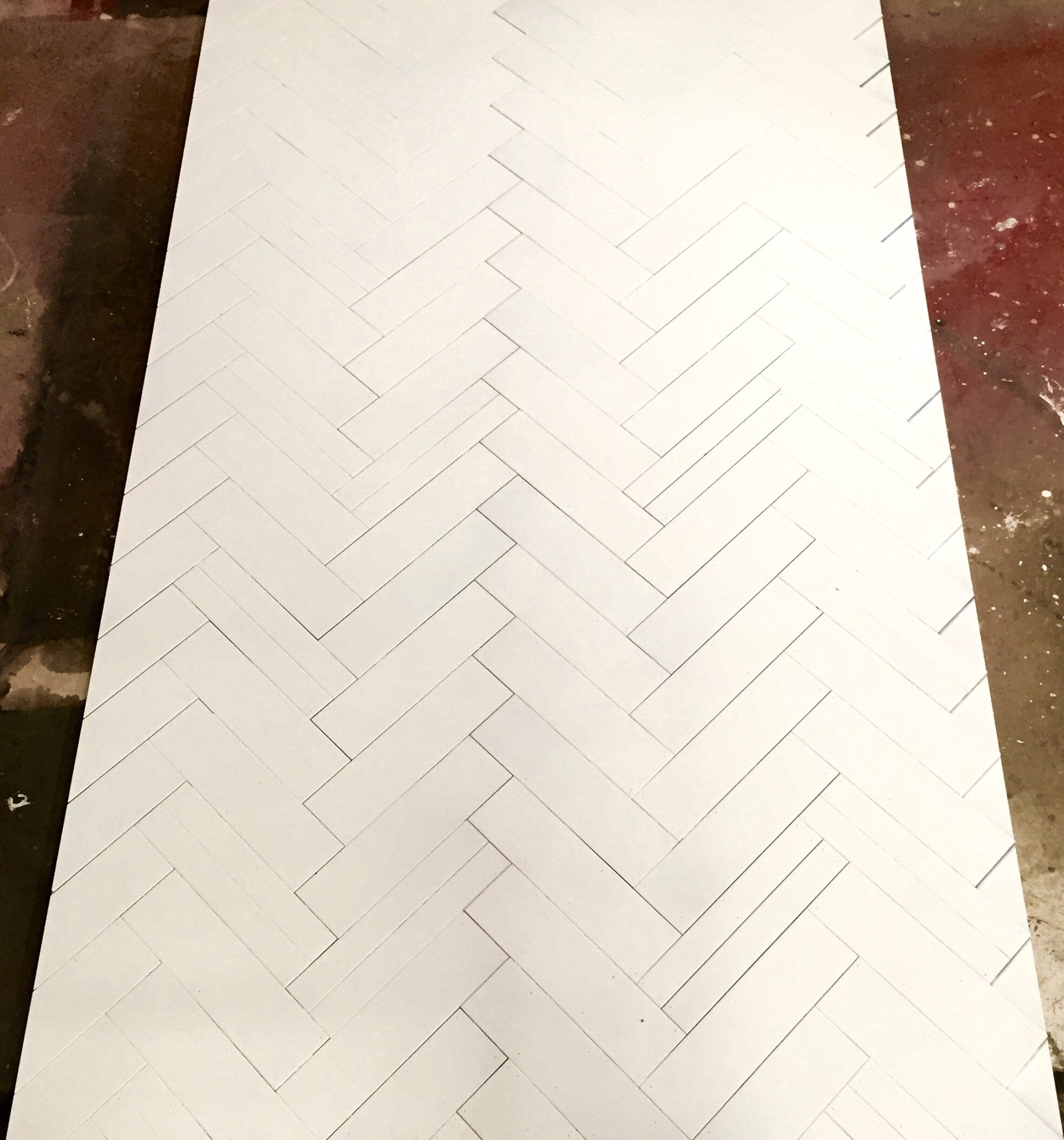 White Herringbone Tile 10 L X W, White Herringbone Floor Tile
