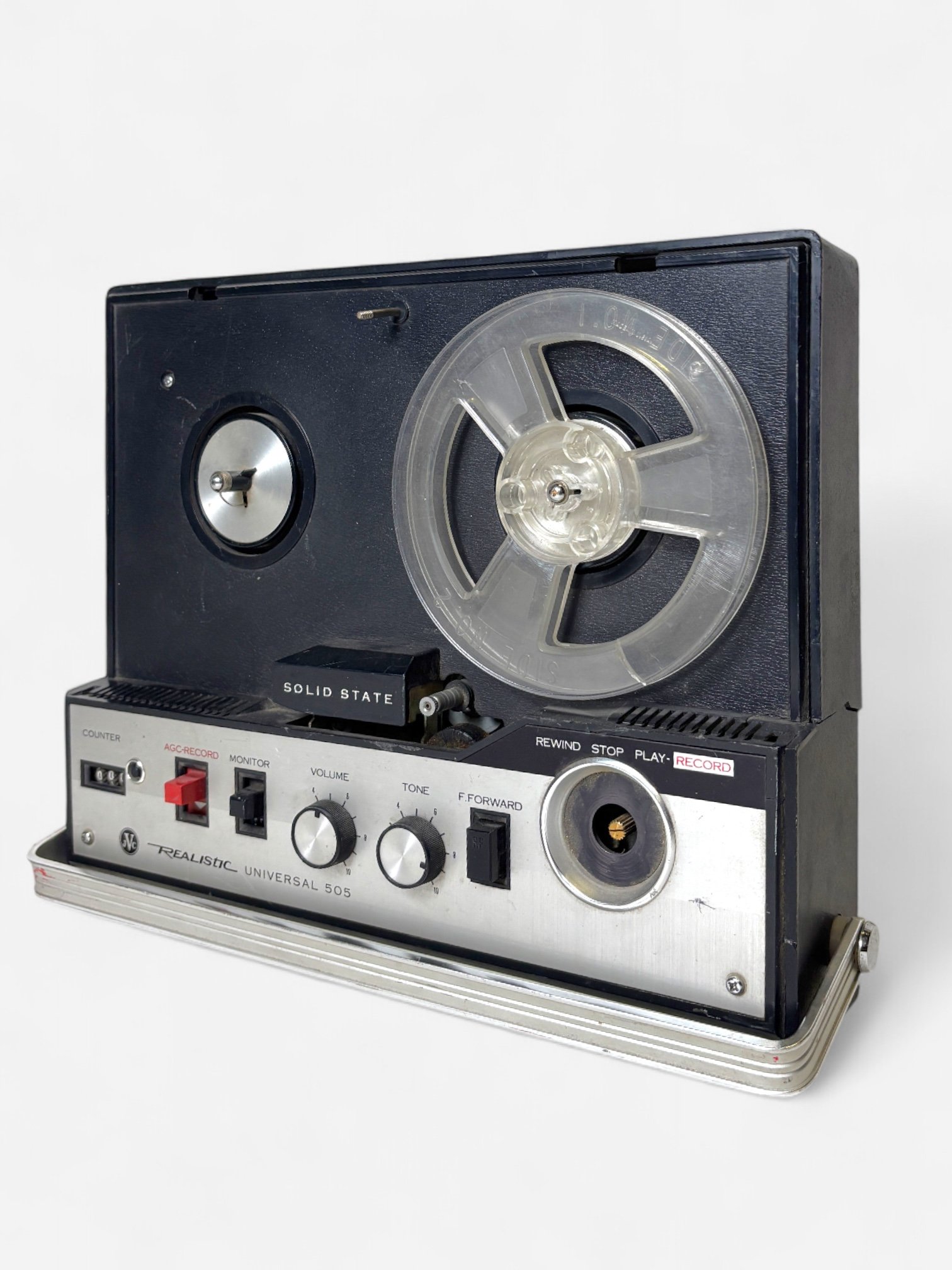 BLACK REEL-TO-REEL TAPE RECORDER