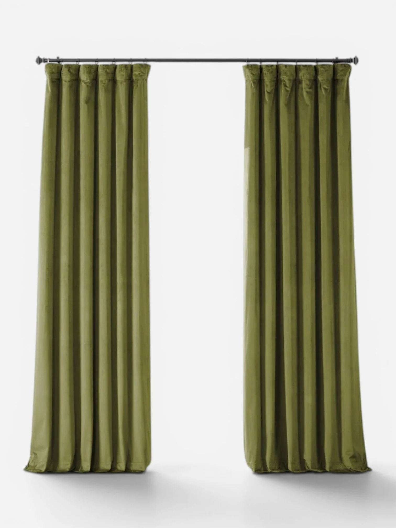 MOSS PLUSH VELVET DRAPES (50”W x 96”L)