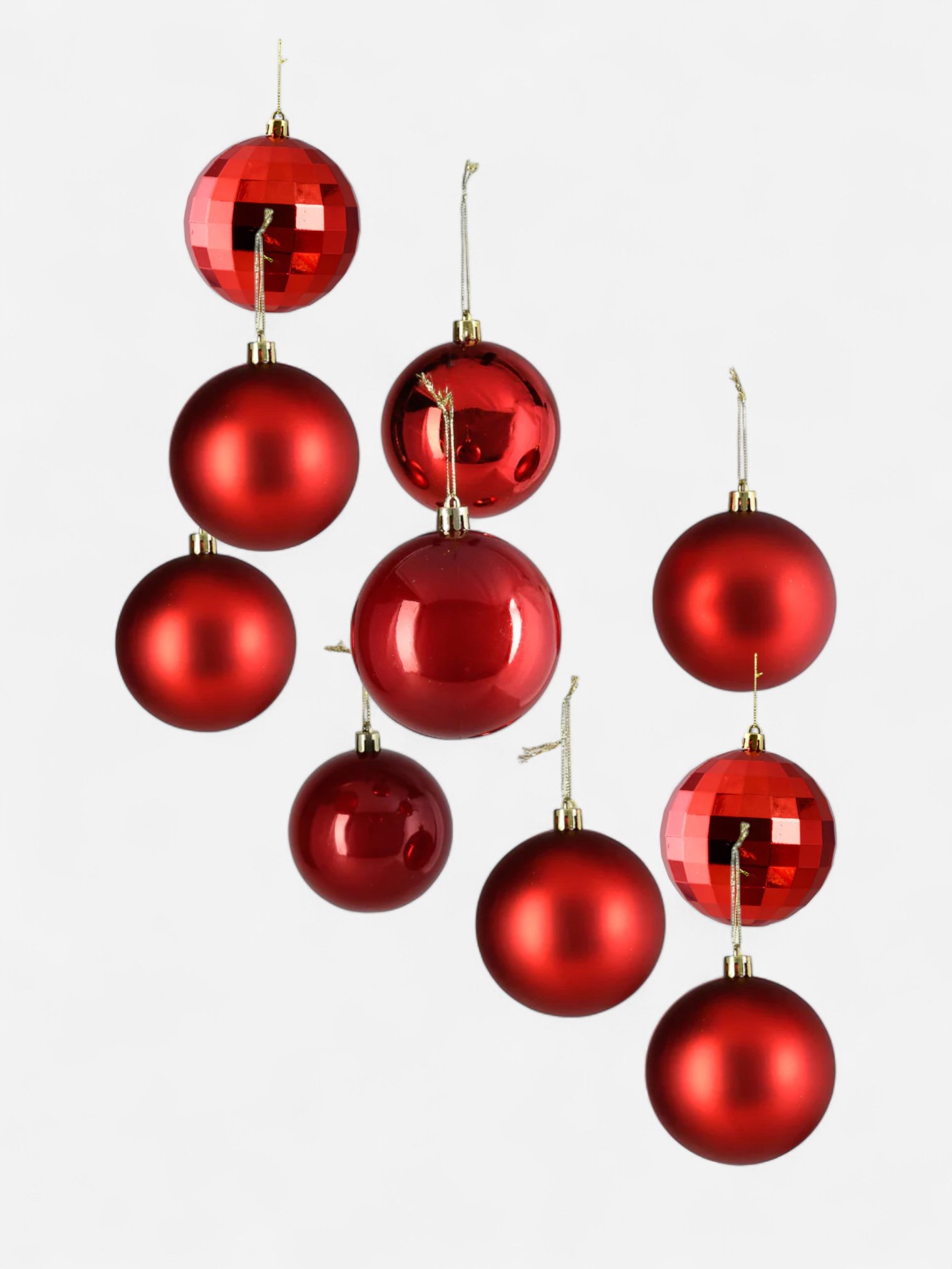 3" RED ORNAMENT SET