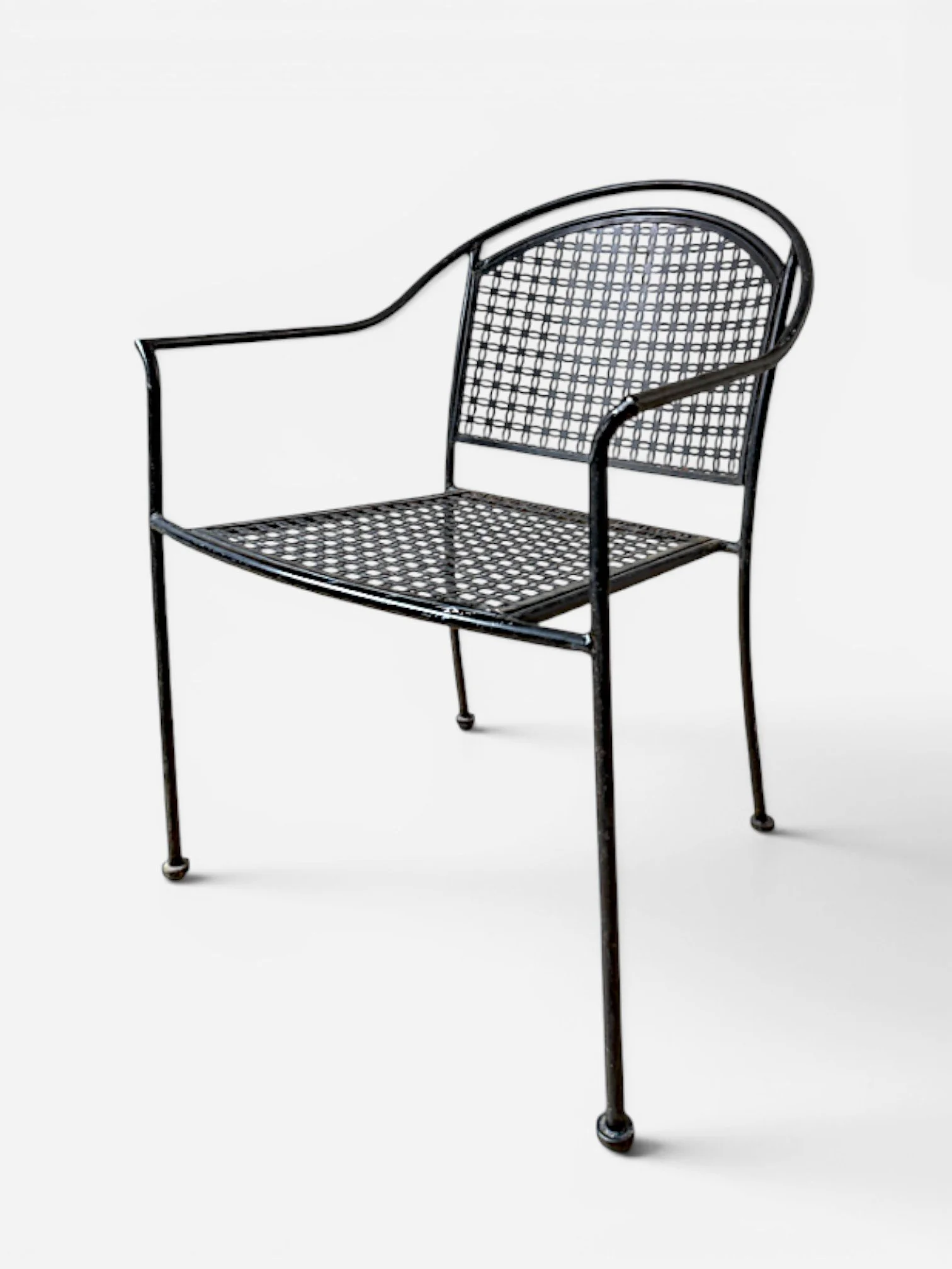 BLACK IRON QUATREFOIL CHAIR