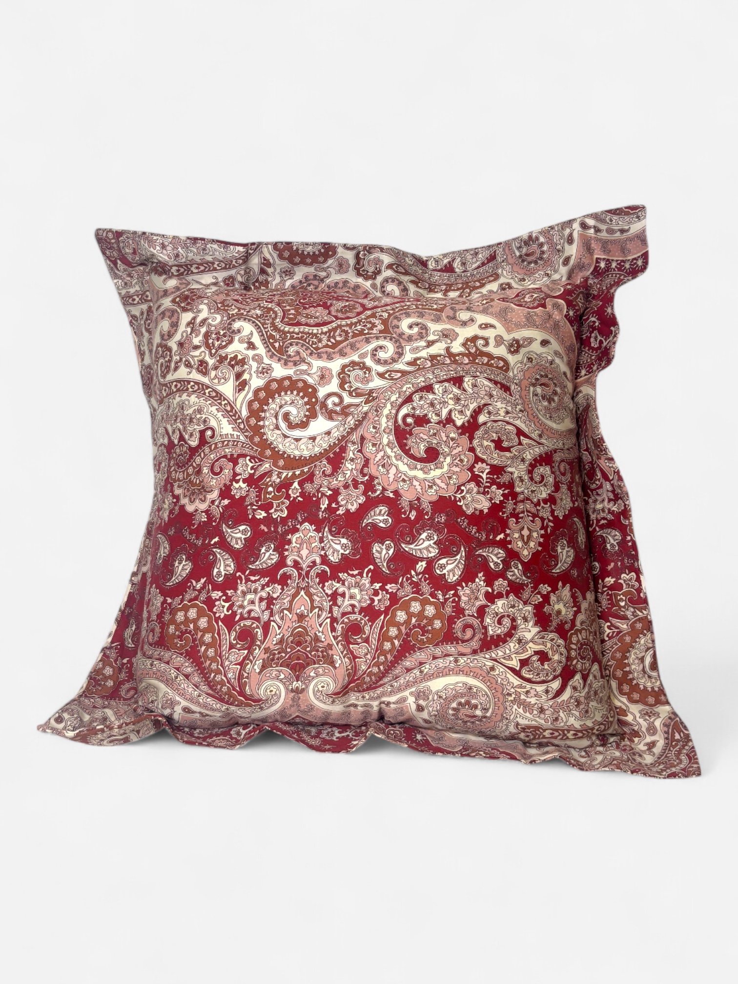 RED PAISLEY THROW PILLOW