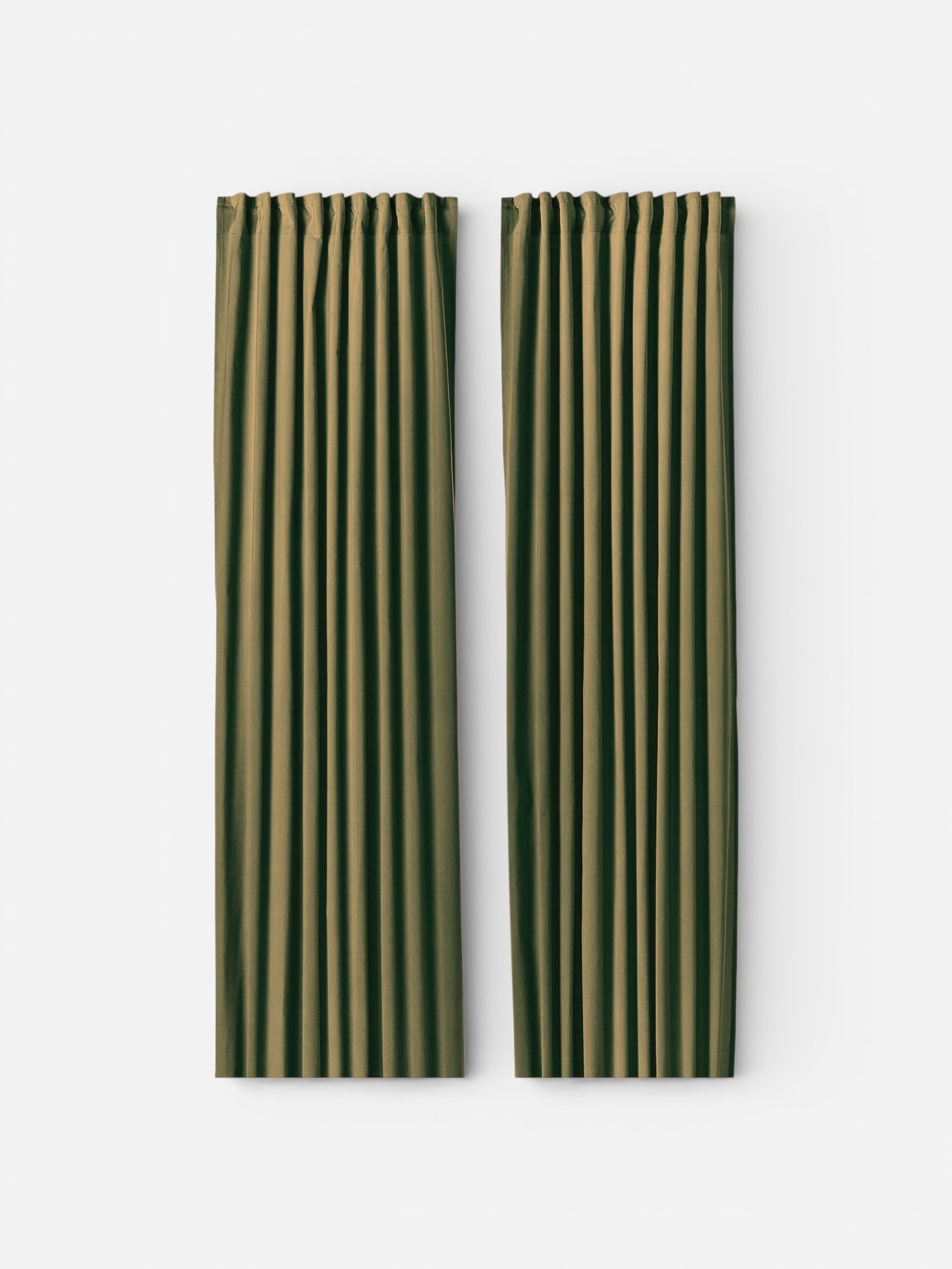 OLIVE VELVET CURTAINS (118" X 54")