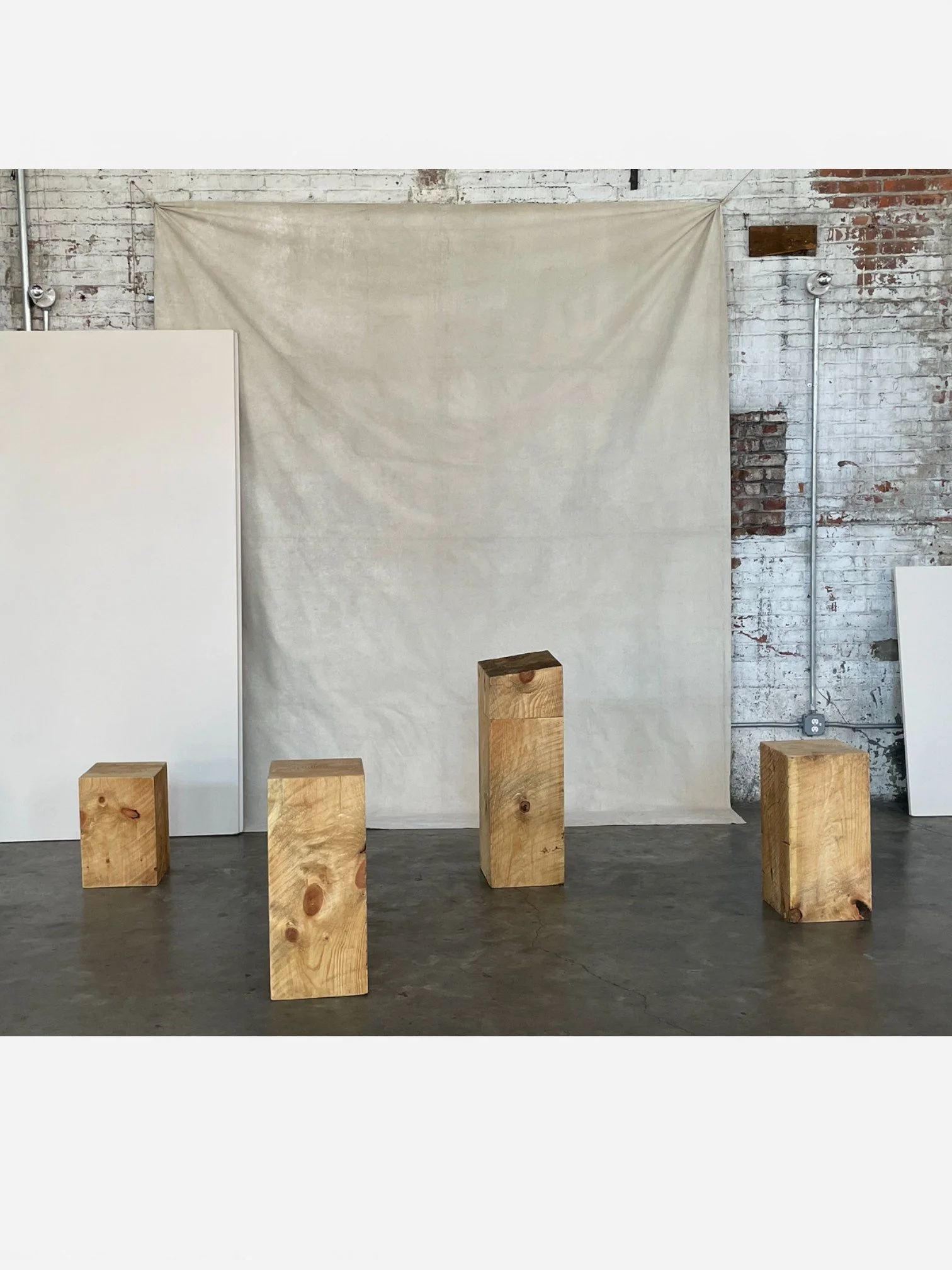 ASSORTED WOOD PEDESTALS
