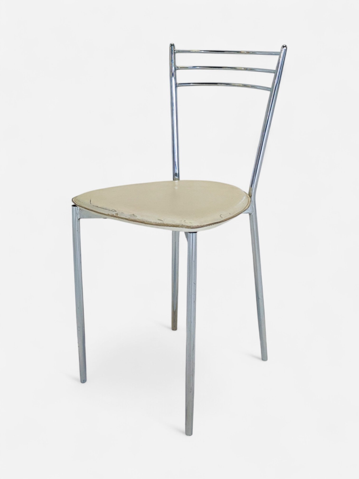 CREAM AND CHROME DINER CHAIR