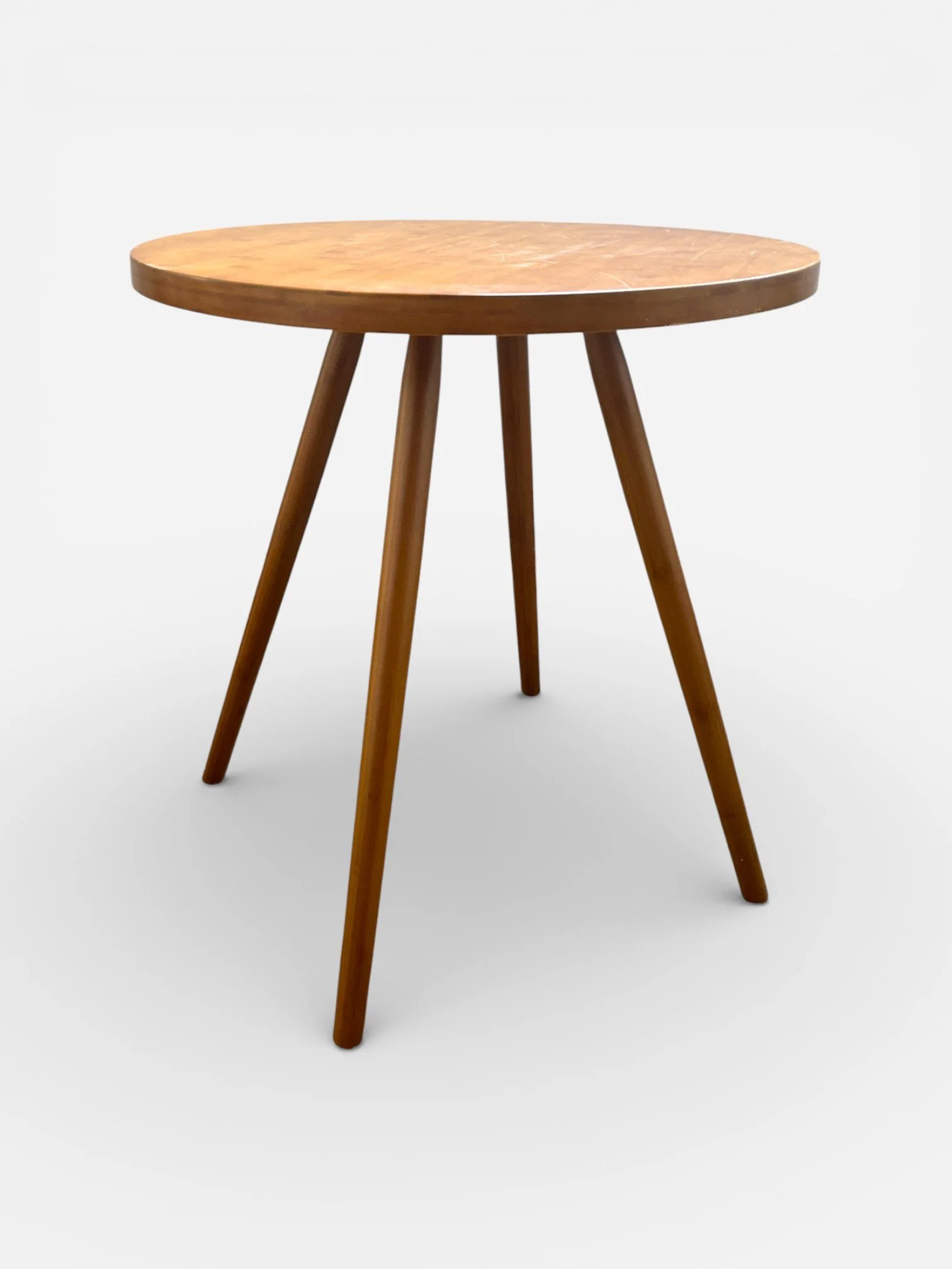 MID-CENTURY MODERN ROUND WOODEN DINING TABLE