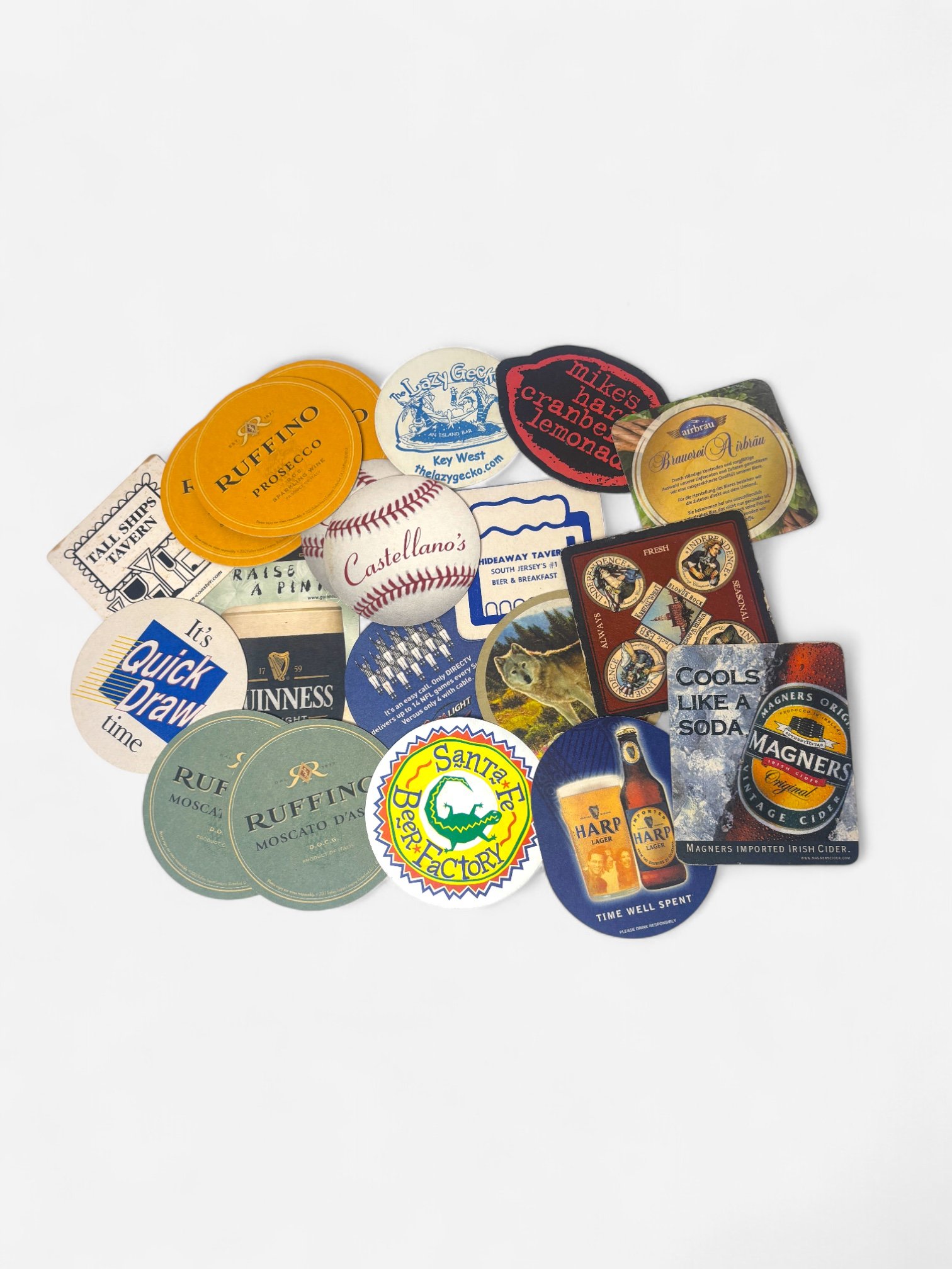ASSORTED COLORFUL COASTERS