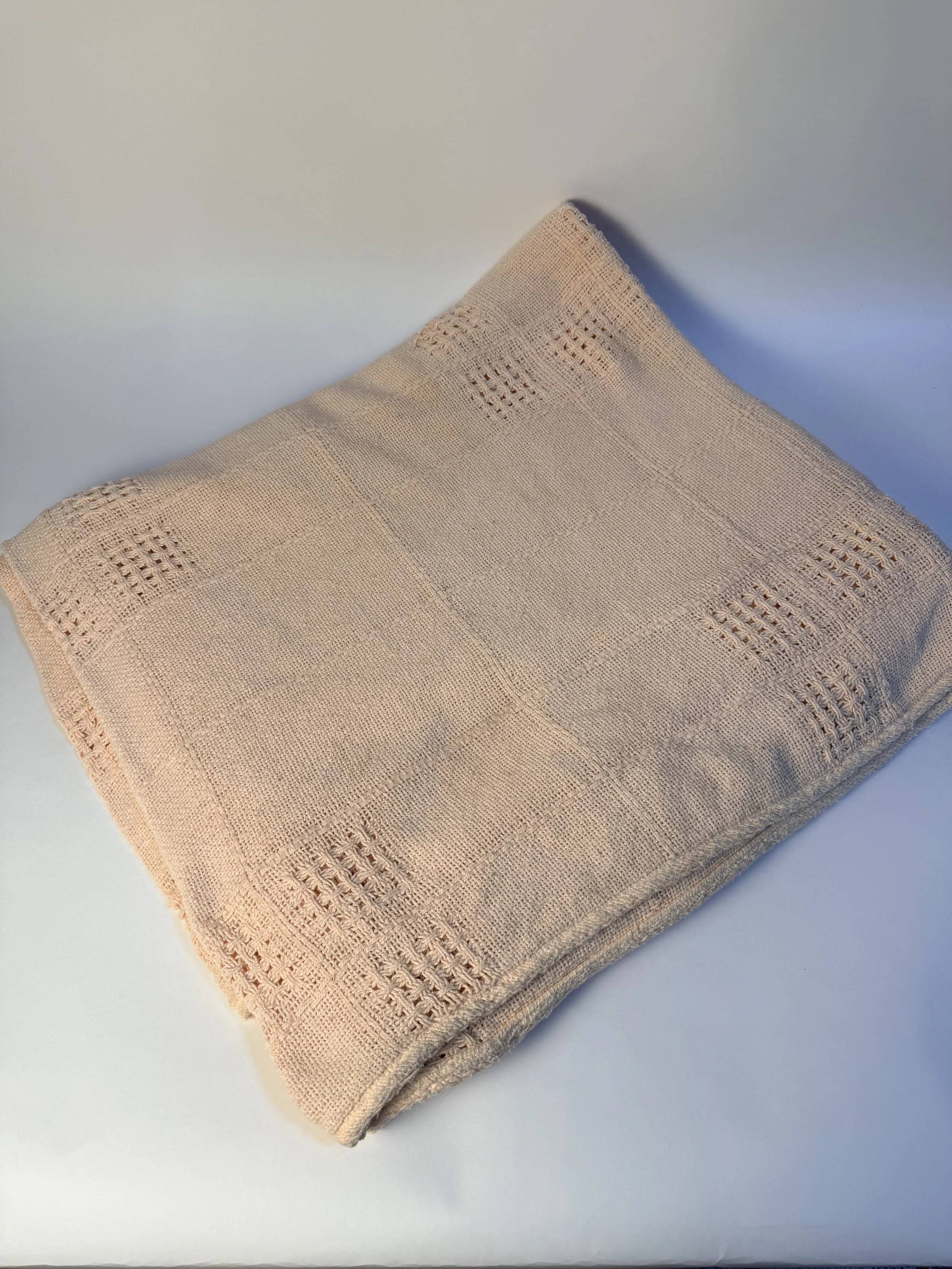 PEACH COTTON SUMMER BLANKET/BEDSPREAD