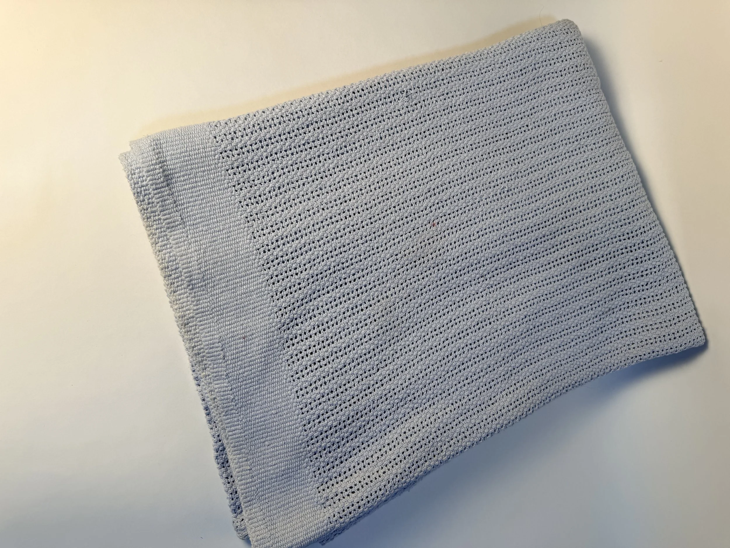 PALE BLUE GRAY WOVEN BLANKET
