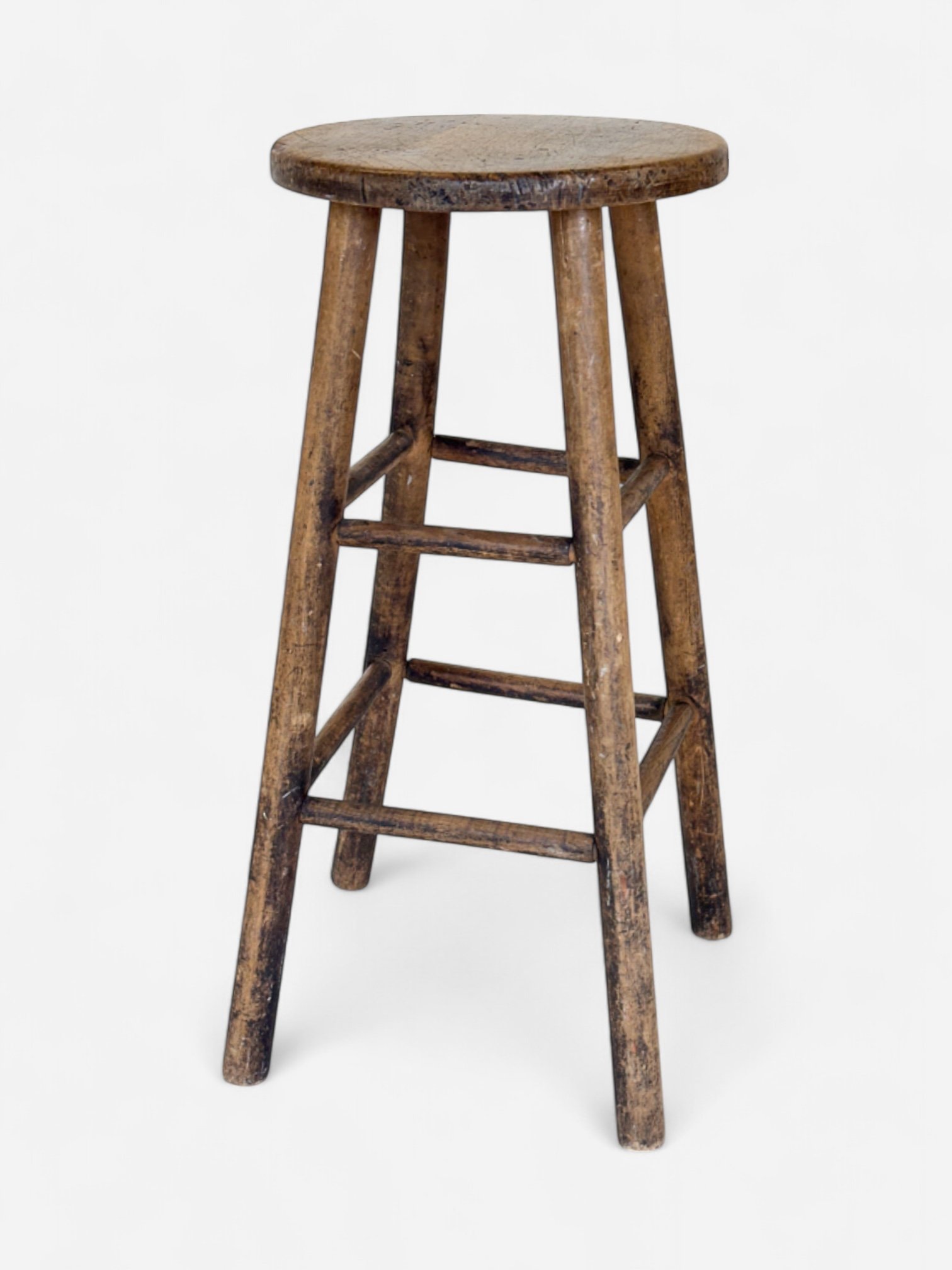 DISTRESSED WOODEN BAR STOOL