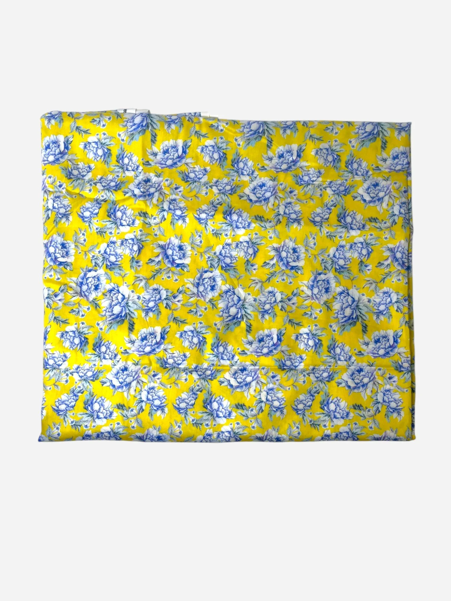 YELLOW AND BLUE FLORAL FABRIC (78”L x 45”W)