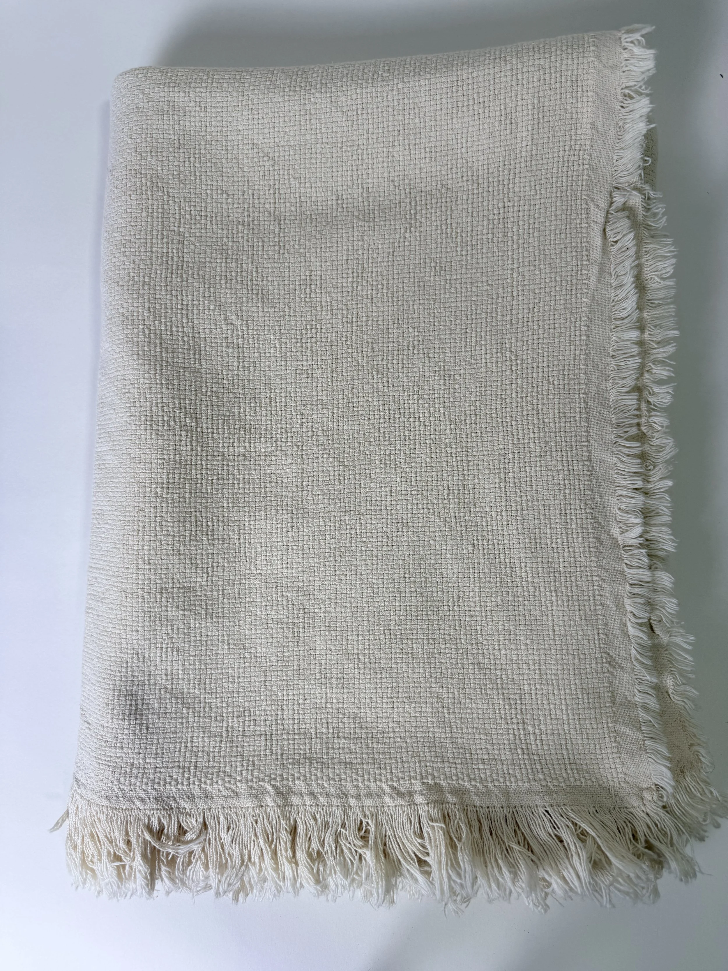 Beige Cotton Summer Throw