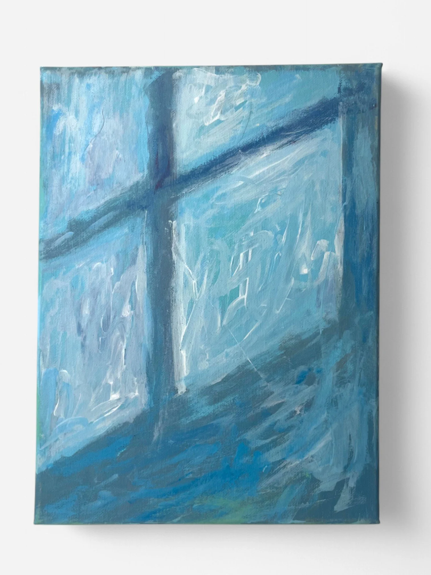 BLUE WINDOW CLEARED ART PAINTING