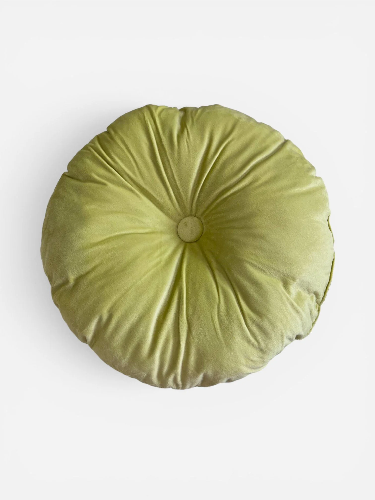 LIGHT GREEN VELVET TUFTED PILLOW