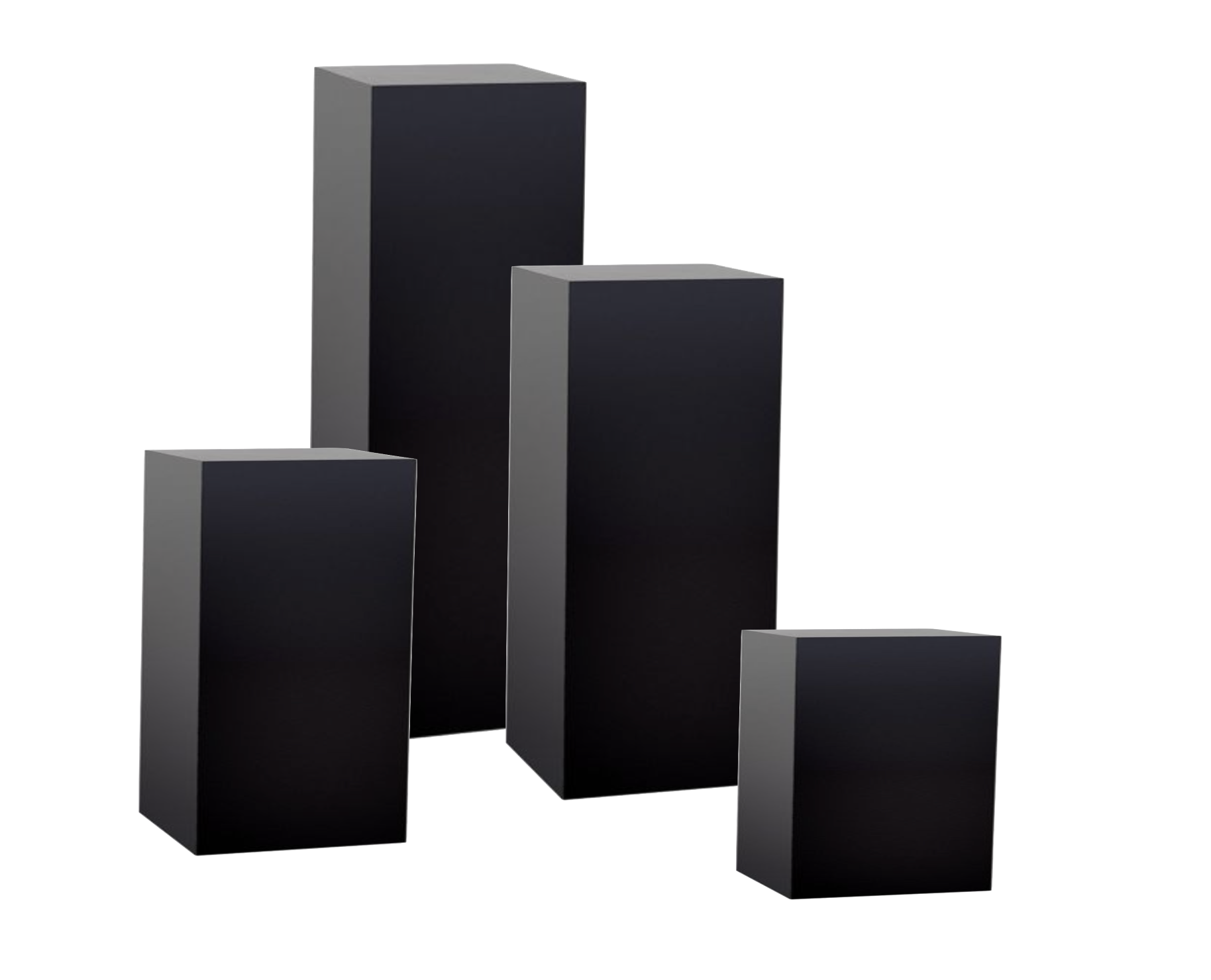 ASSORTED RECTANGULAR MATTE BLACK LAMINATE PEDESTALS