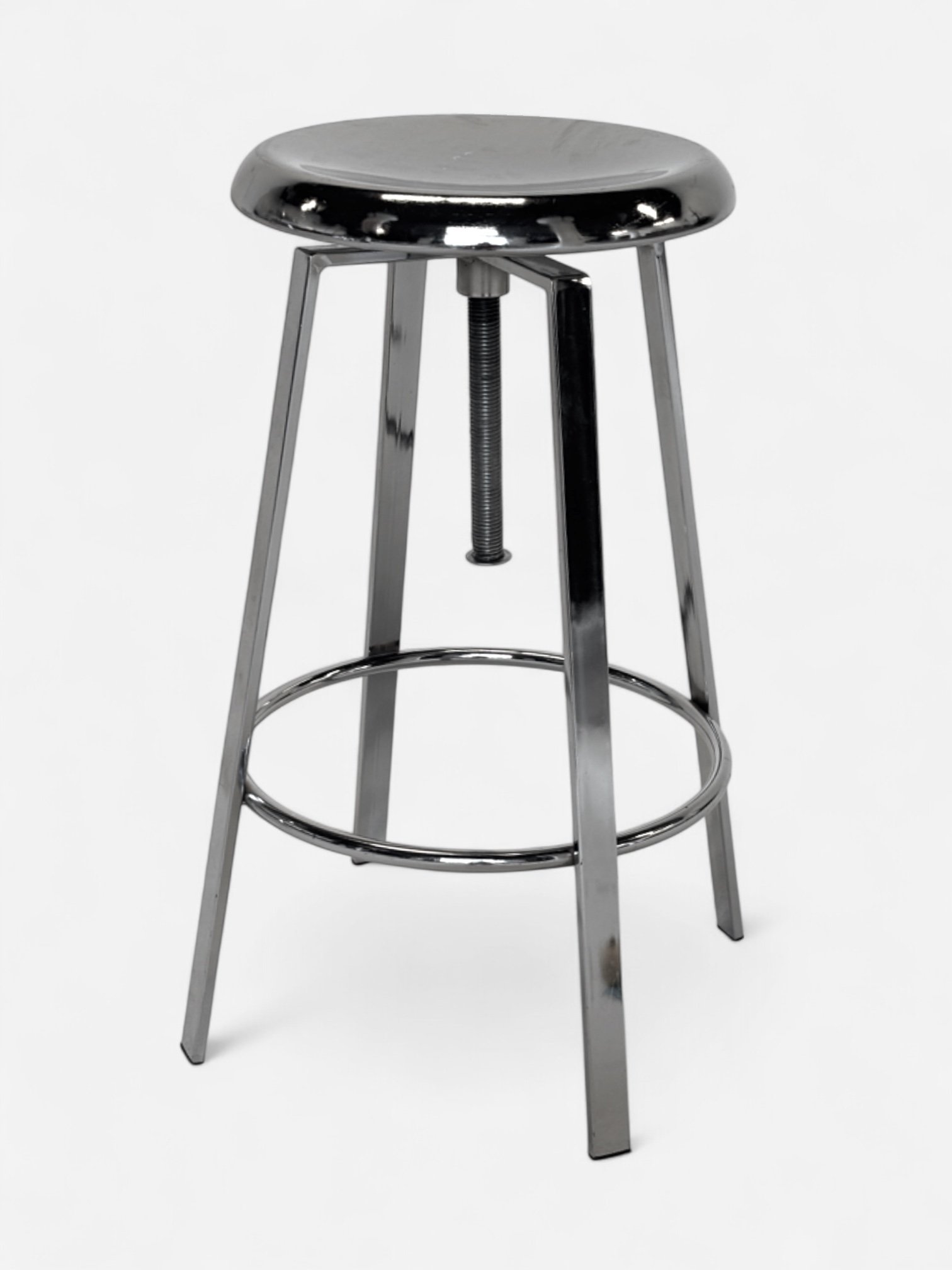 SILVER METAL ADJUSTABLE STOOL